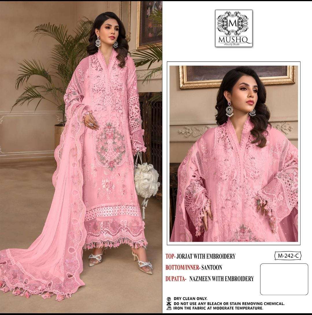 mushq 242 series stylish look designer pakistani salwar suits wholesaler surat