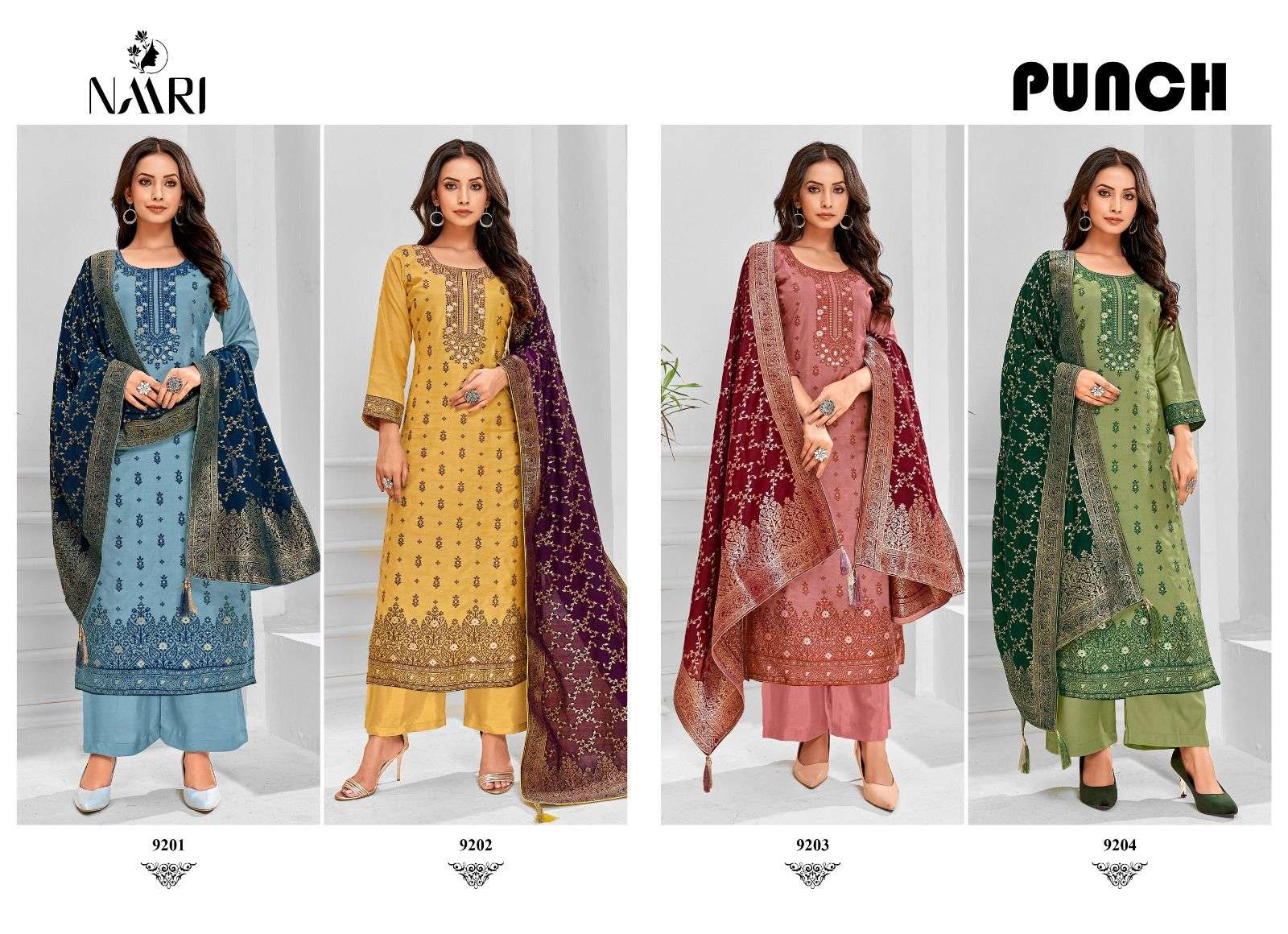 naari punch 9201-9204 series indian designer salwar kameez catalogue design 2023