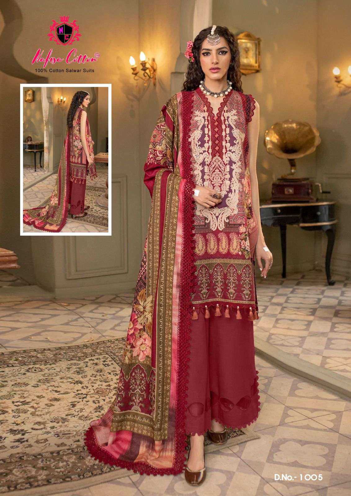 nafisa cotton safina karachi suits 1001-1006 series pakistani salwar kameez catalogue wholesale price surat