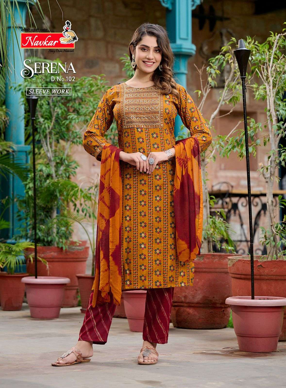 navkar serena 301-308 series readymade designer dress catalogue wholesaler surat