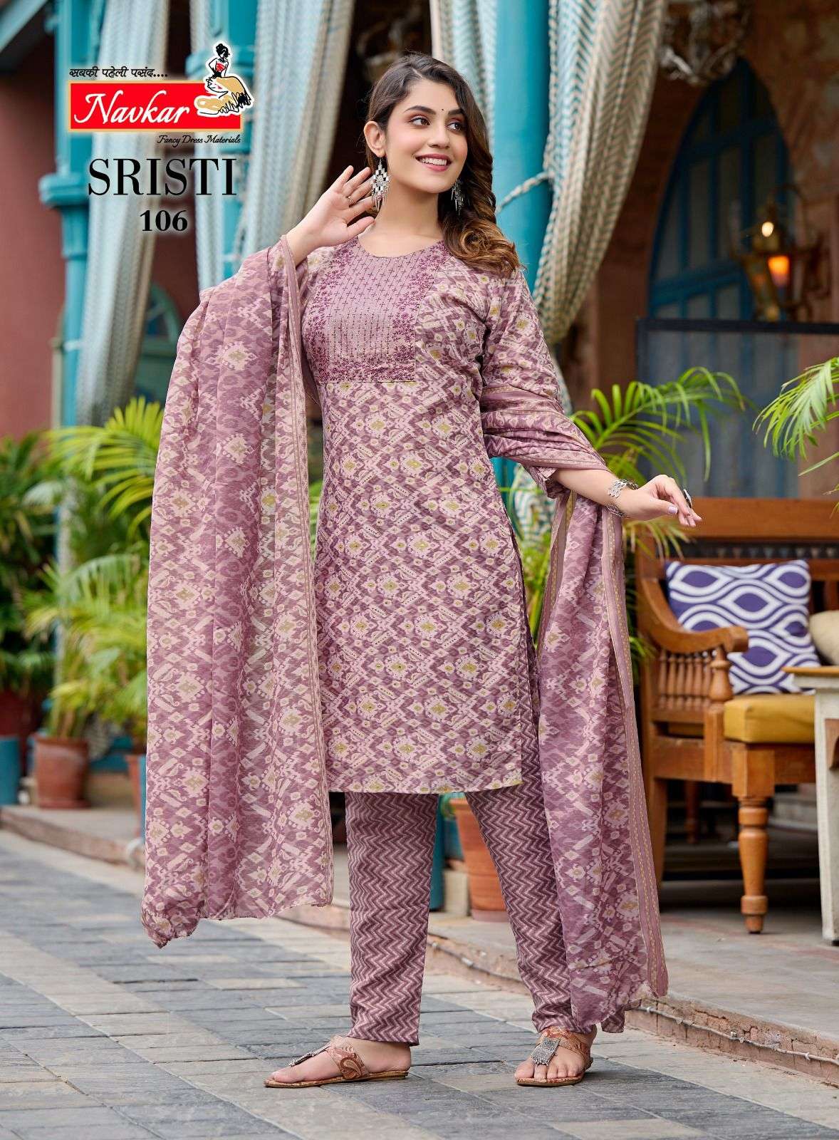 navkar sristi 101-108 series cotton designer dress readymade collection surat