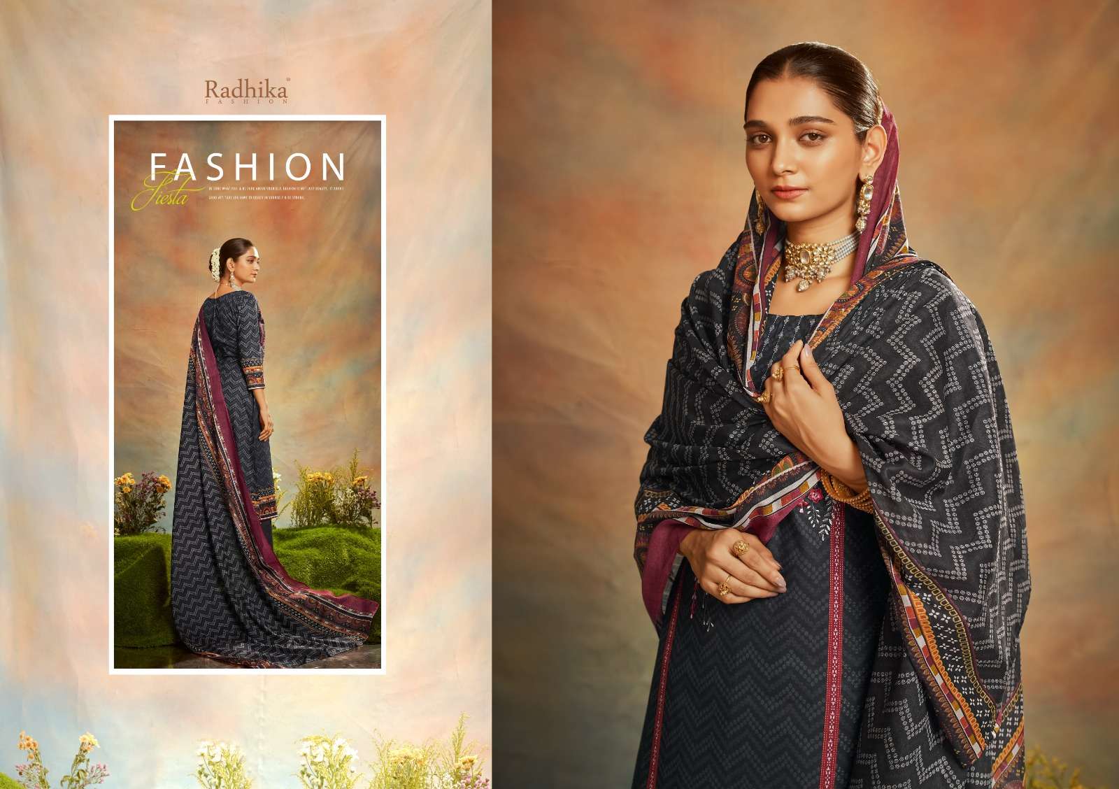 radhika fashion mussaret vol-23 65001-65006 series fancy designer top bottom with dupatta catalogue manufacturer surat