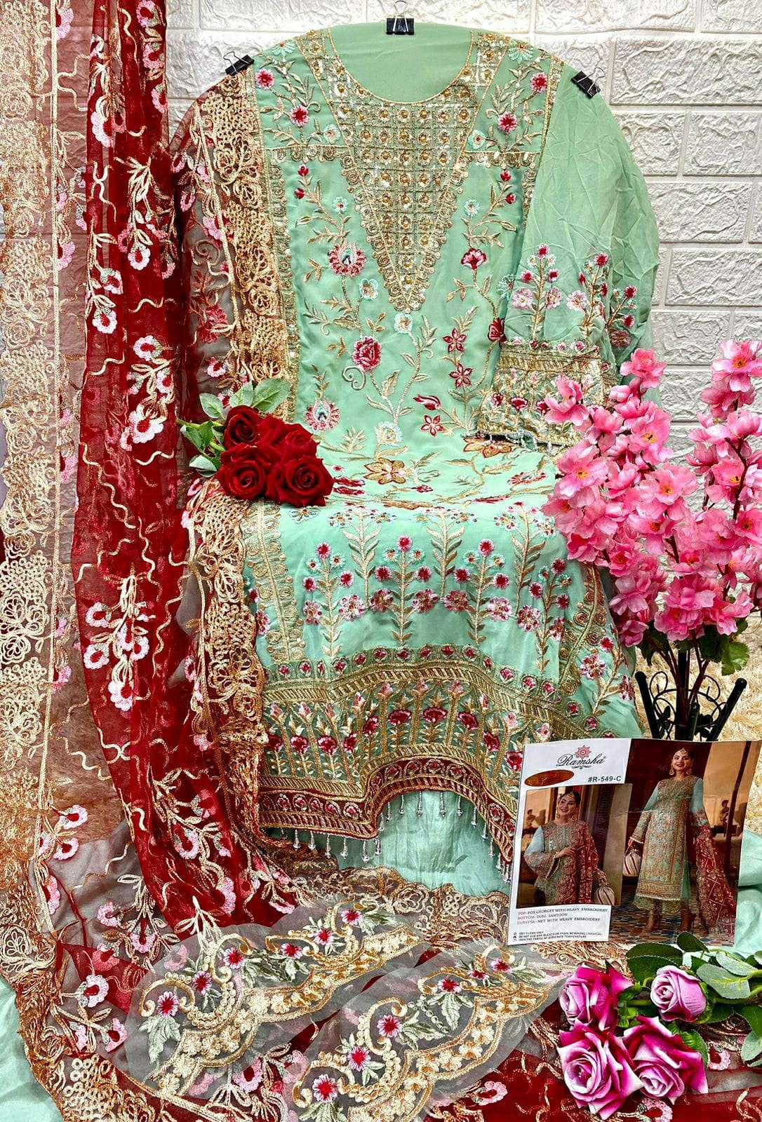 ramsha 549 nx exclusive designer pakistani salwar suits catalogue manufacturer surat
