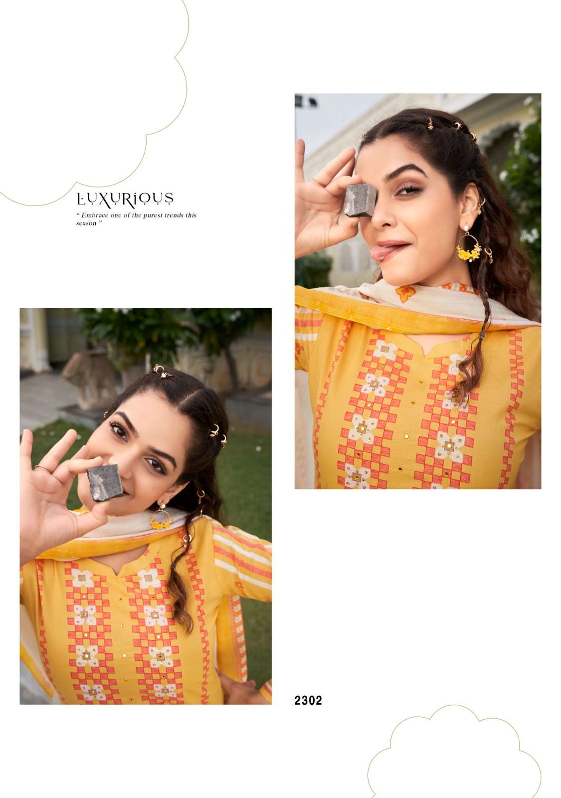 rupali fashion reflection gold 2301-2308 series unstitched designer salwar kameez catalogue design 2023