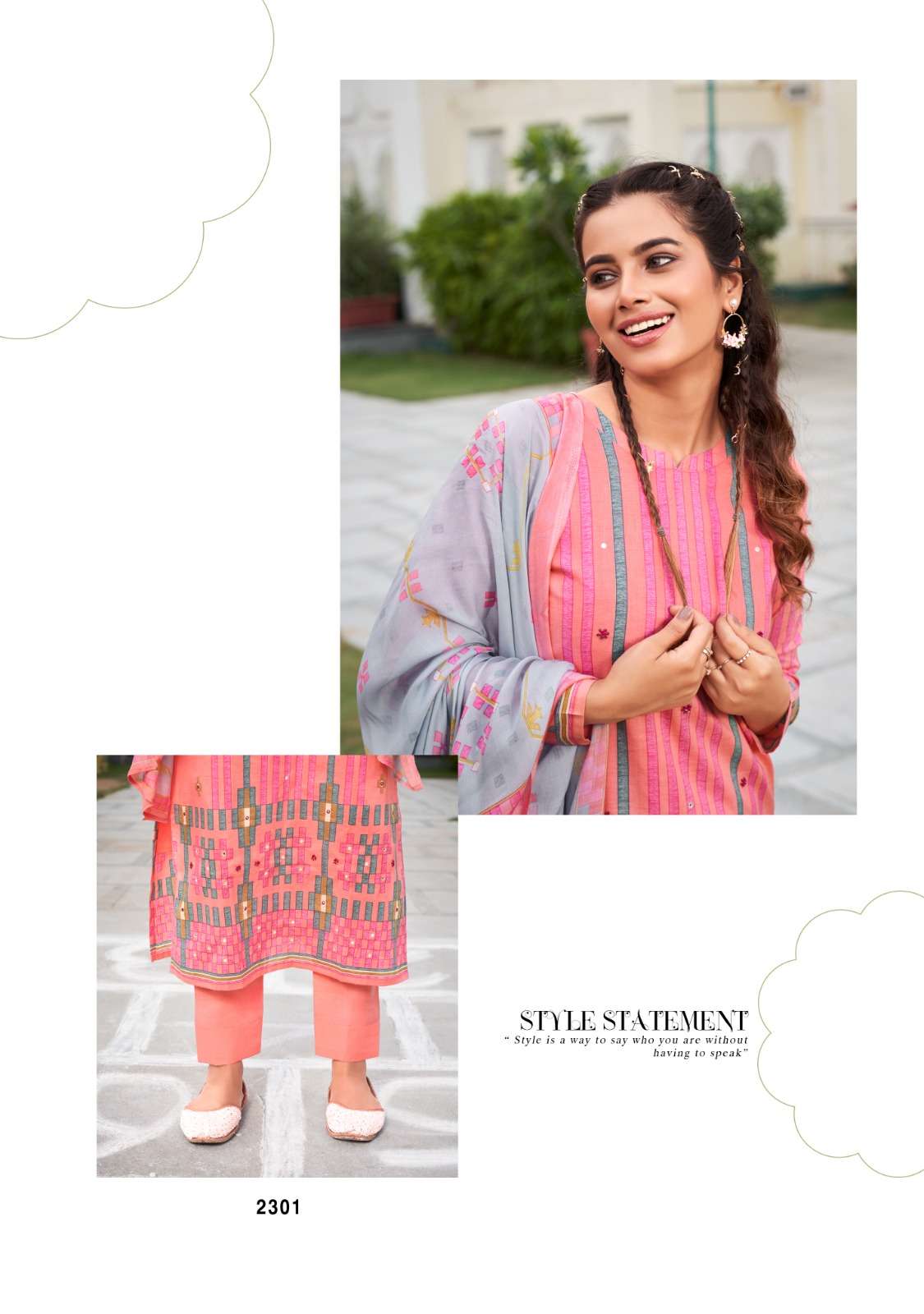 rupali fashion reflection gold 2301-2308 series unstitched designer salwar kameez catalogue design 2023