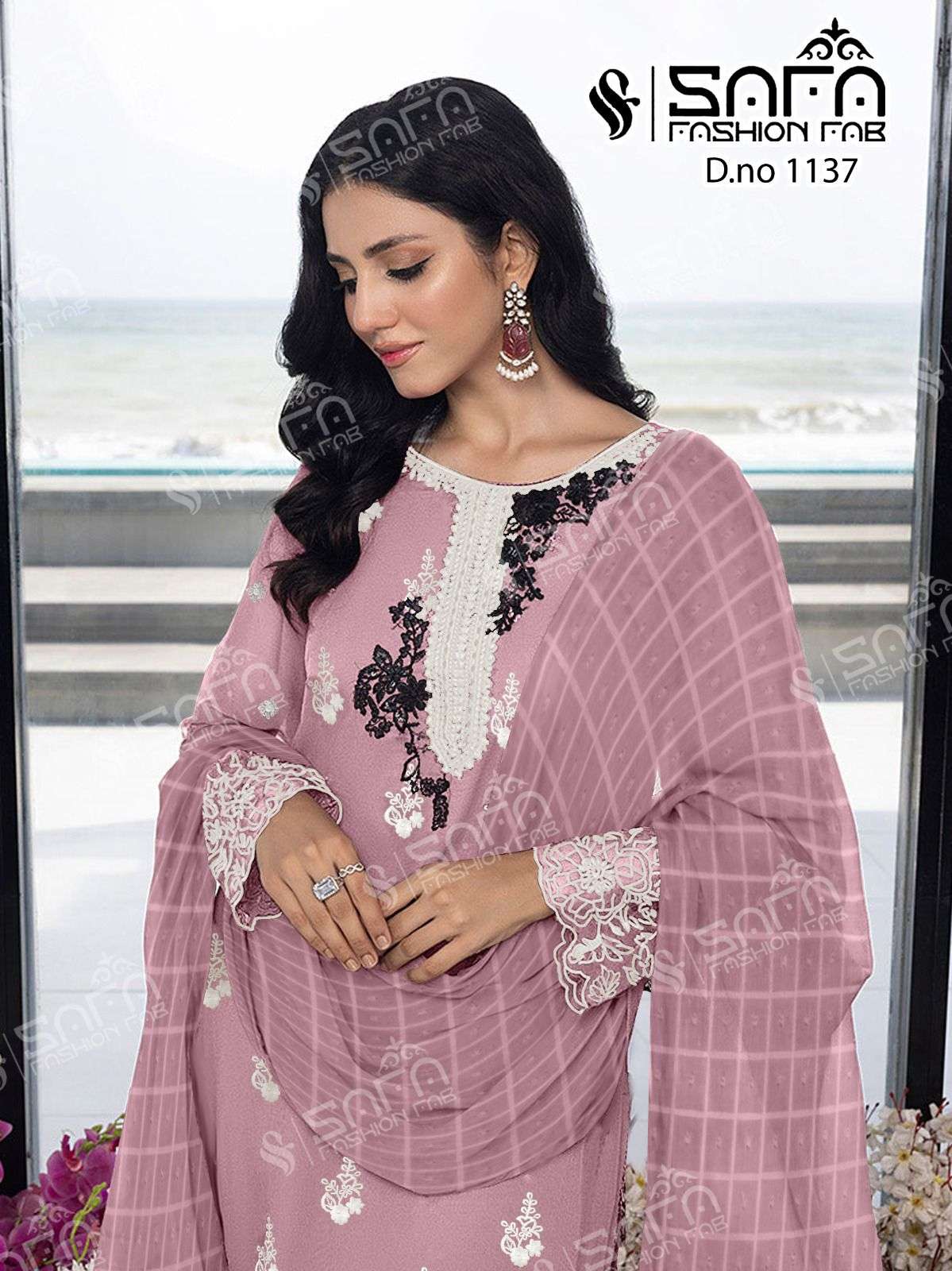 safa fashion fab 1137 series georgette designer pakistani salwar suits collection 2023