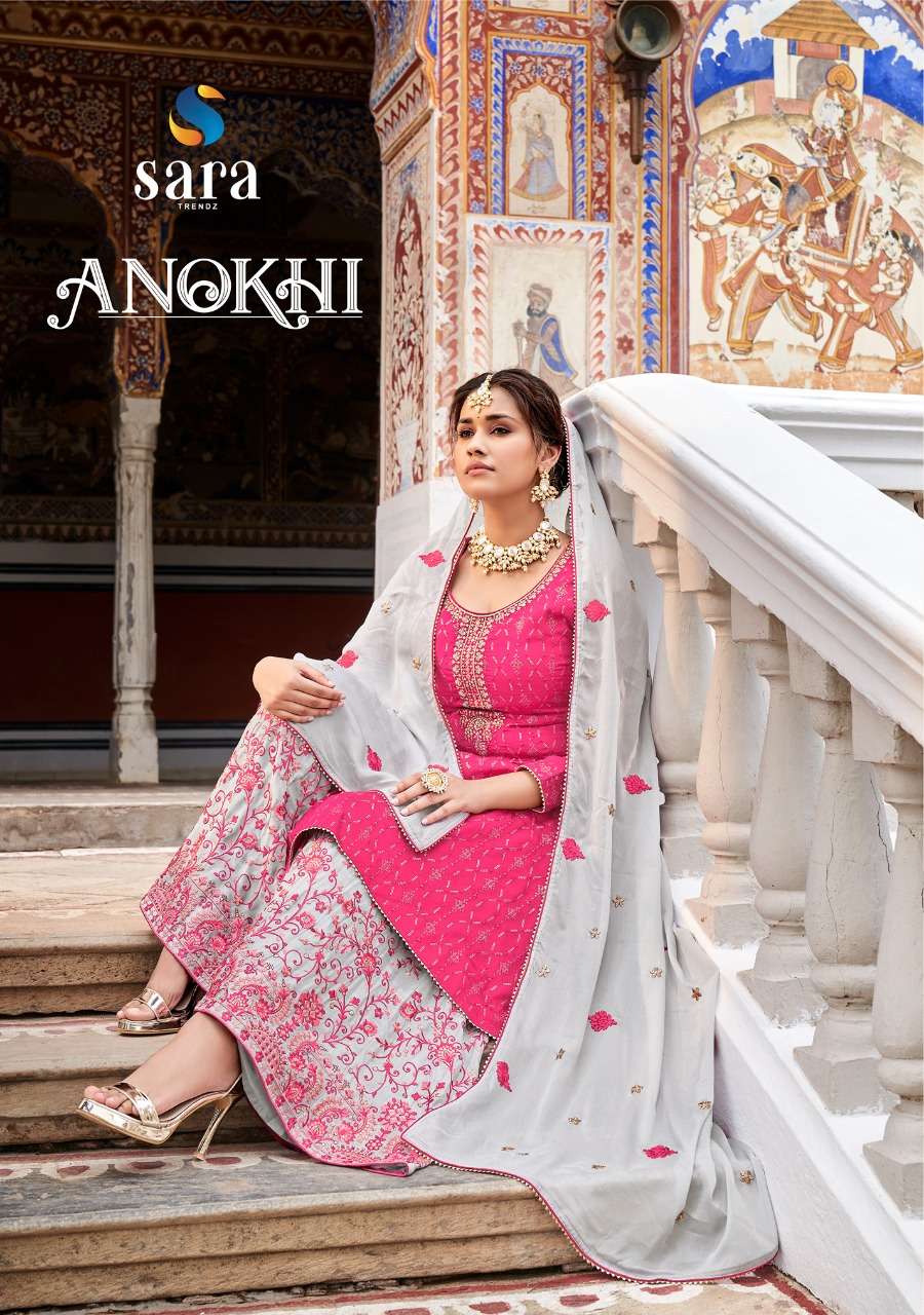 sara trendz anokhi 3901-3904 series stylish designer top with plazo latest collection surat