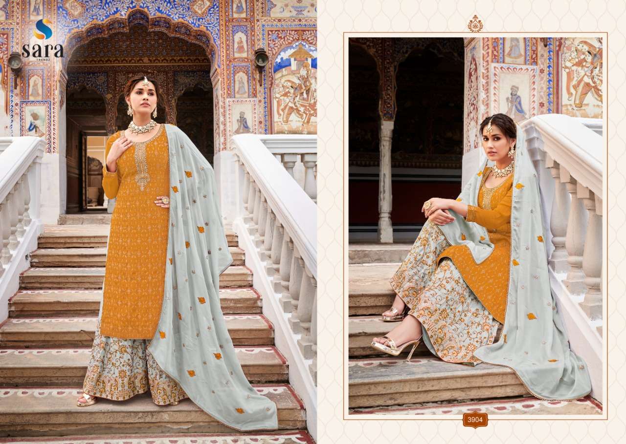sara trendz anokhi 3901-3904 series stylish designer top with plazo latest collection surat