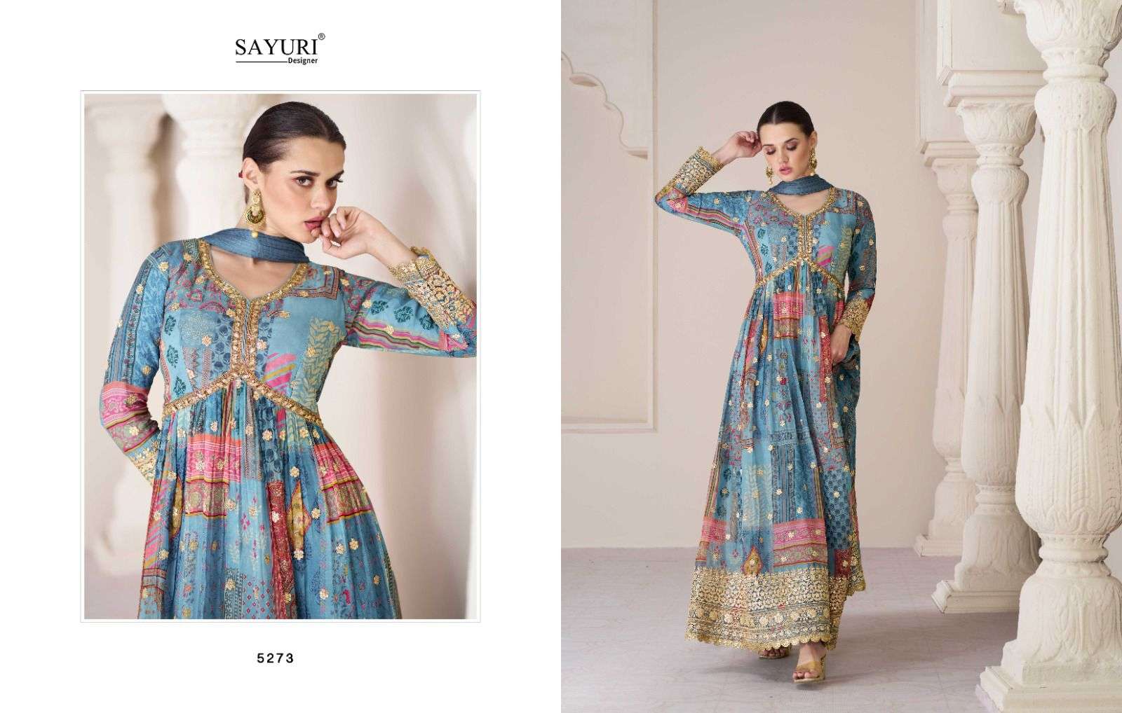 sayuri designer phulaari 5273-5276 series latest designer kurtis catalogue wholesaler surat