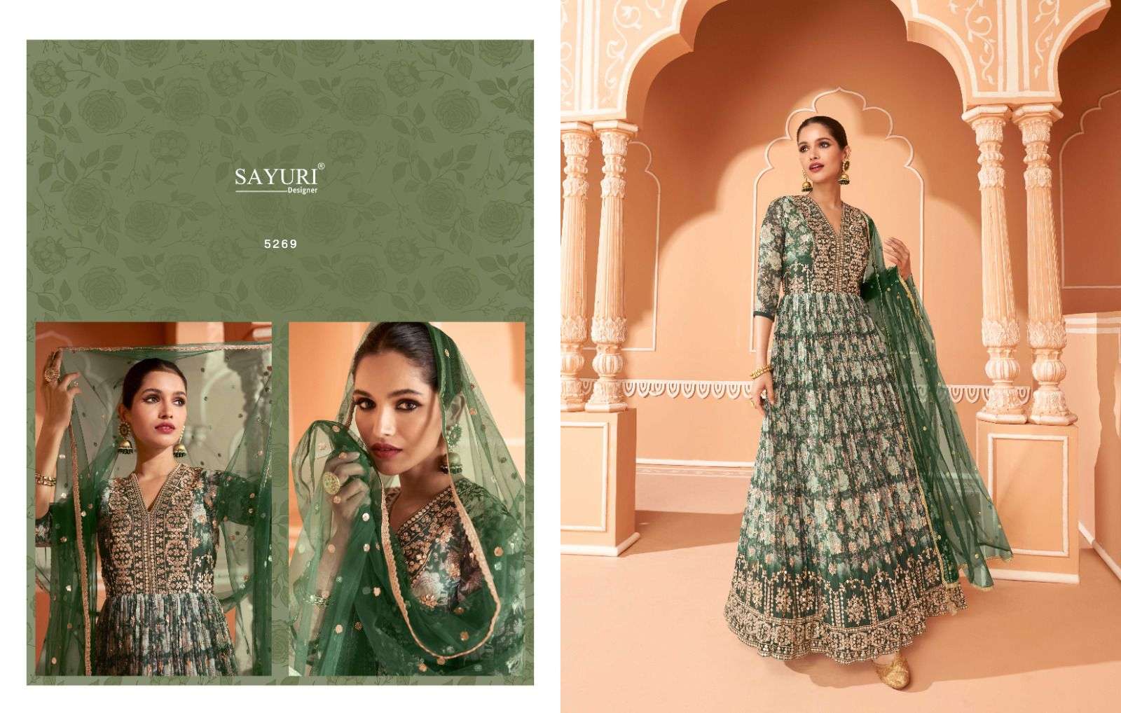 sayuri designer saheli 5267-5269 series function special designer dress catalogue wholesaler surat