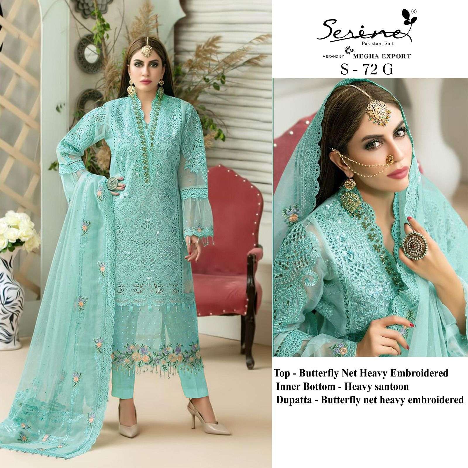 serine 72 series butterfly net designer pakistani salwar suits online supplier surat