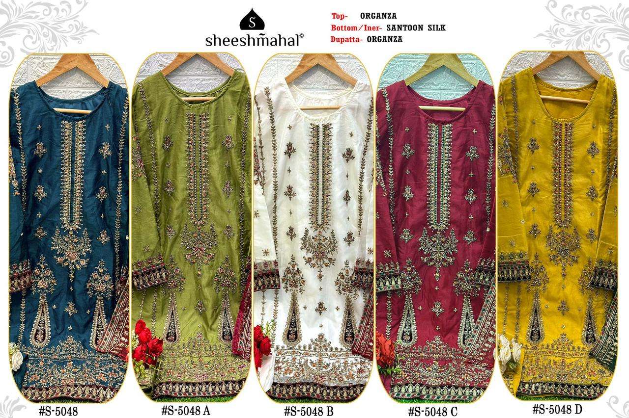 sheeshmahal 5048 series stylish look pakistani salwar suits wholesale price surat