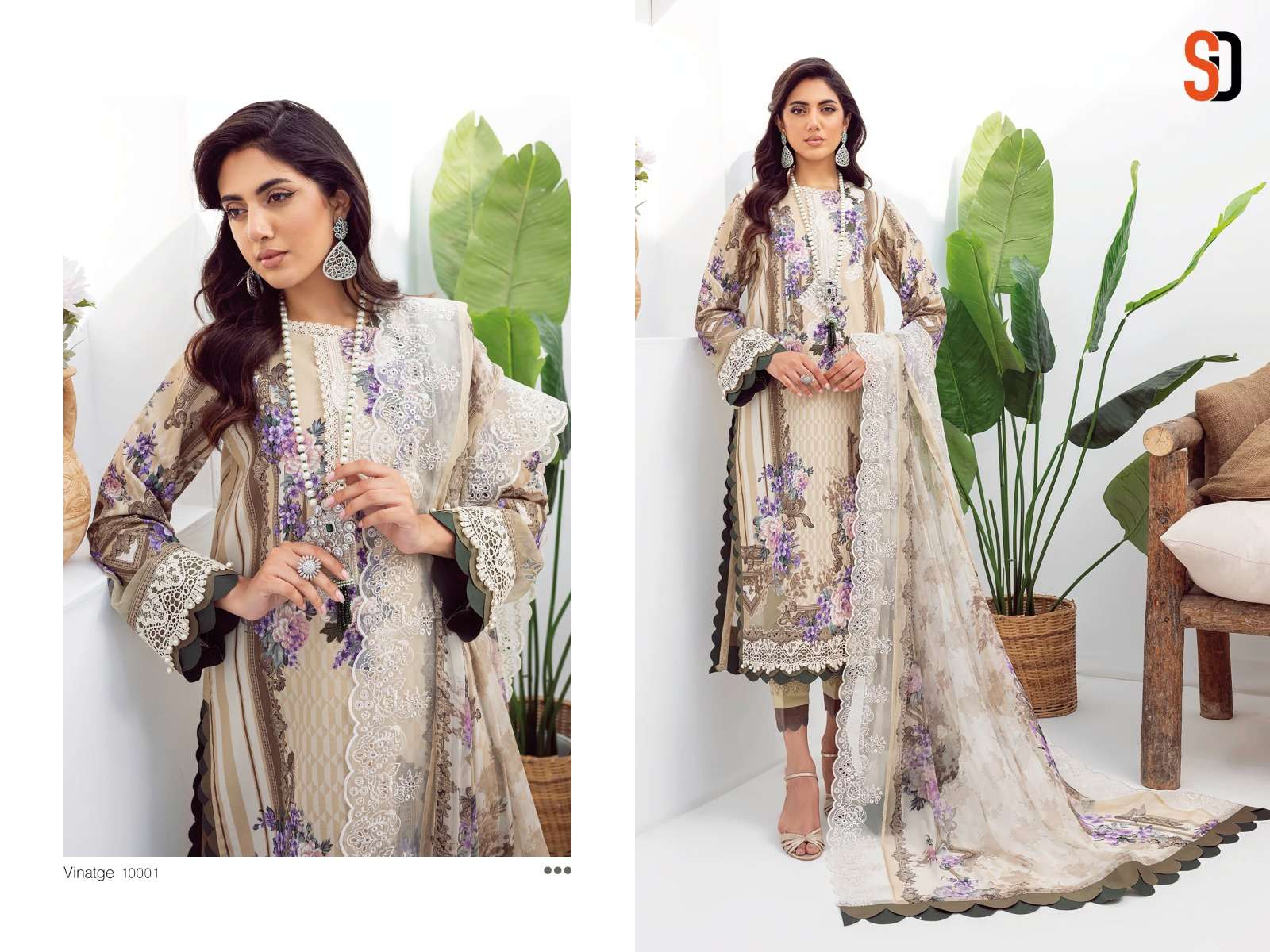shraddha designer vinatge vol-10 10001-10006 series trendy designer pakistani salwar suits catalogue manufacturer surat