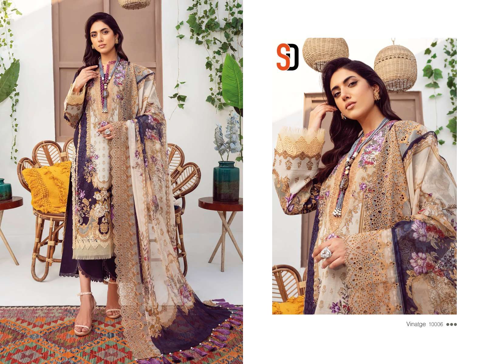 shraddha designer vinatge vol-10 10001-10006 series unstitched designer pakistani salwar suits design 2023