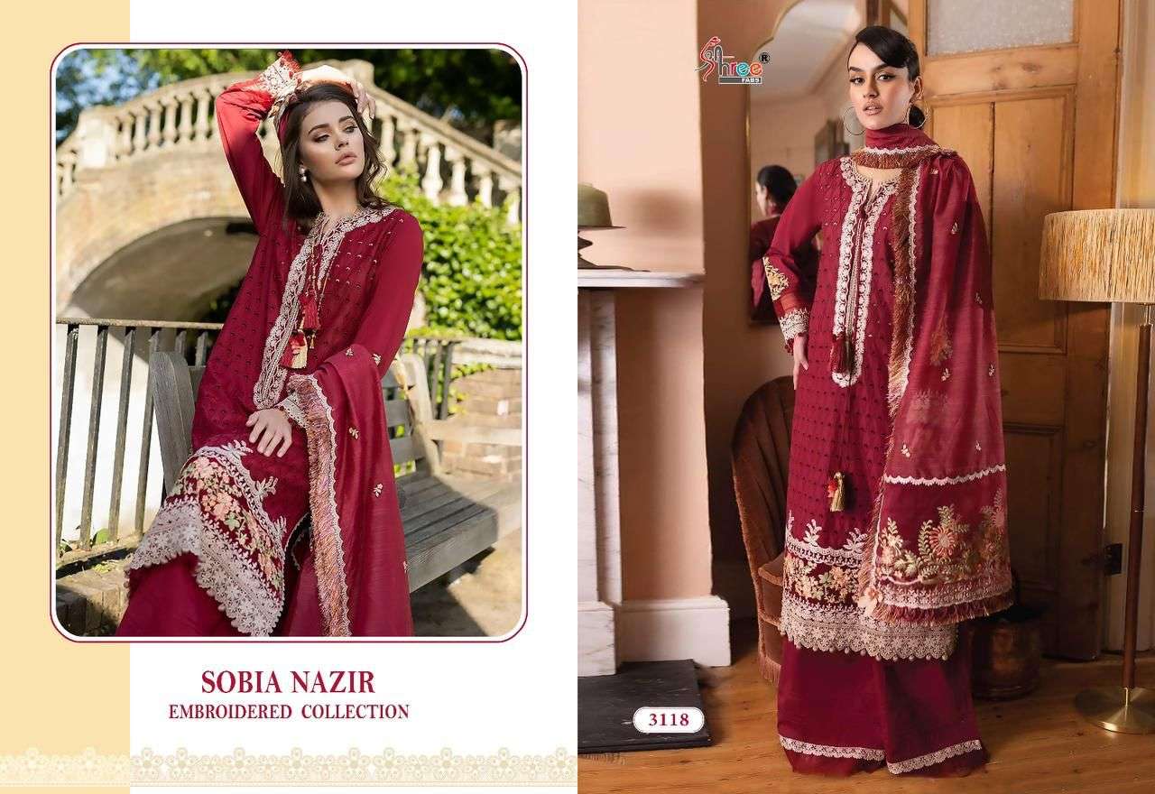  shree fab sobia nazir embroidered collection 3118-3123 series exclusive designer pakistani salwar suits collection 2023
