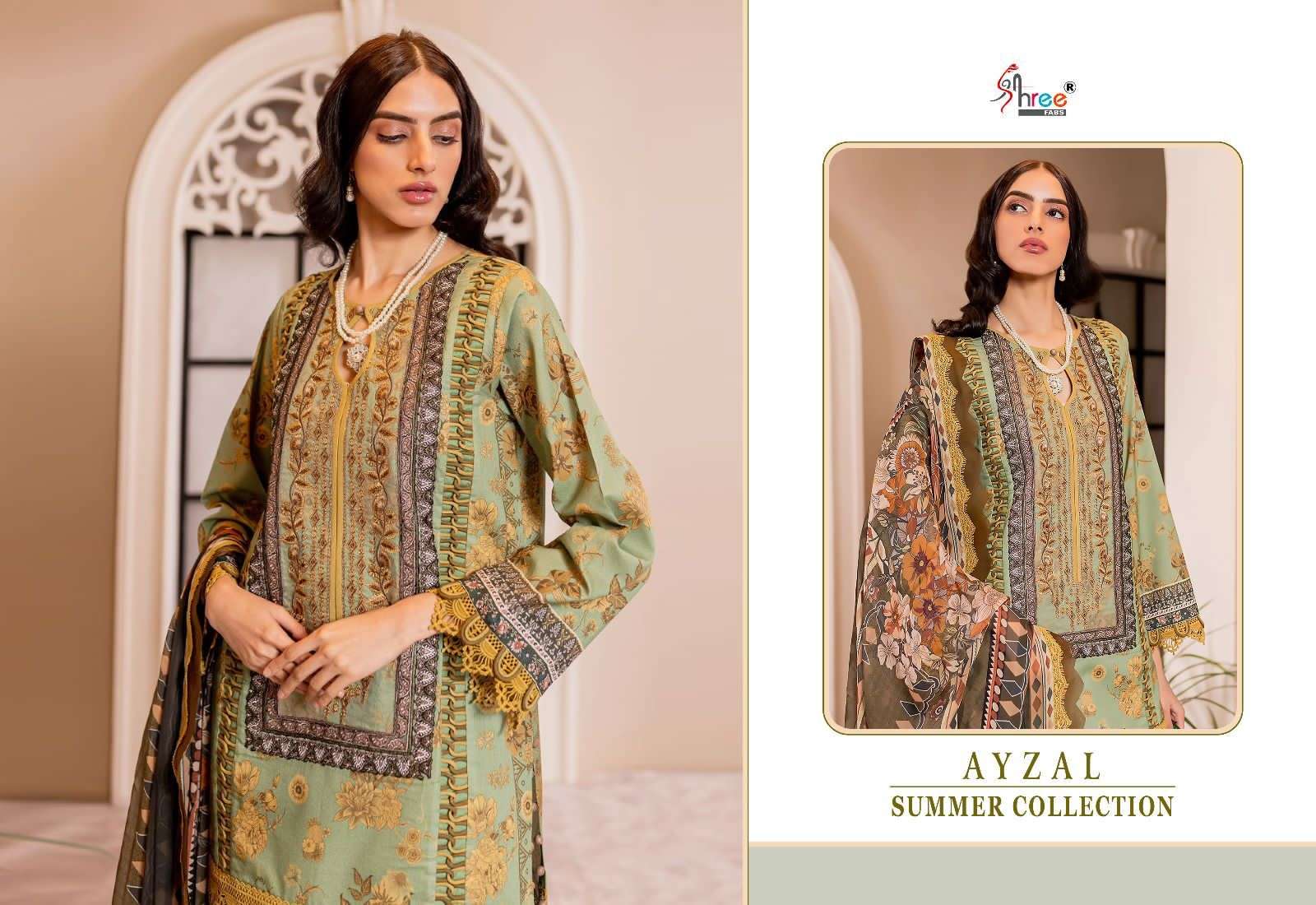shree fabs ayzal 3146-3151 series exclusive designer pakistani salwar suits catalogue manufacturer surat