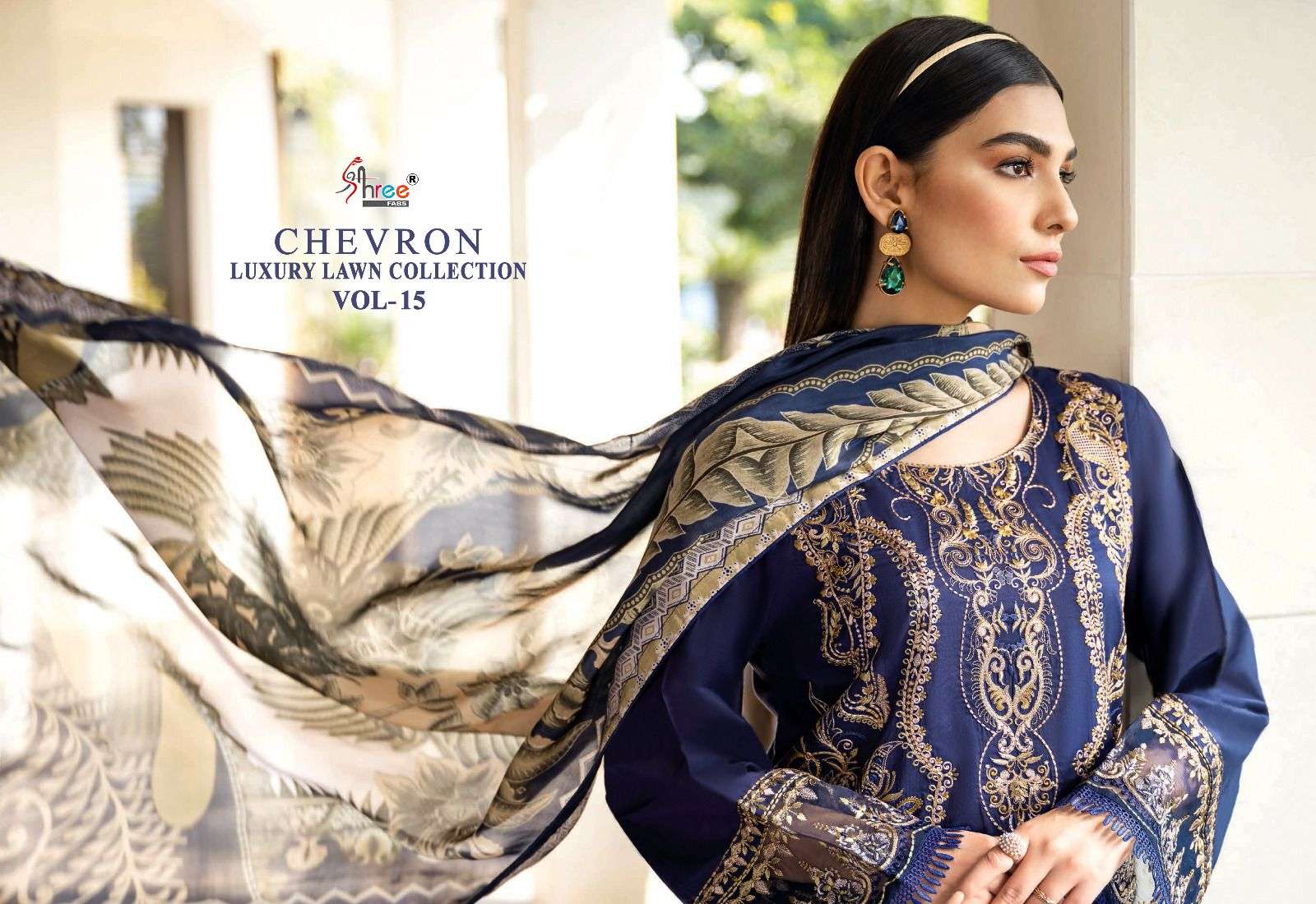 shree fabs chevron vol-15 3124-3131 series exclusive designer pakistani salwar suits catalogue online market surat