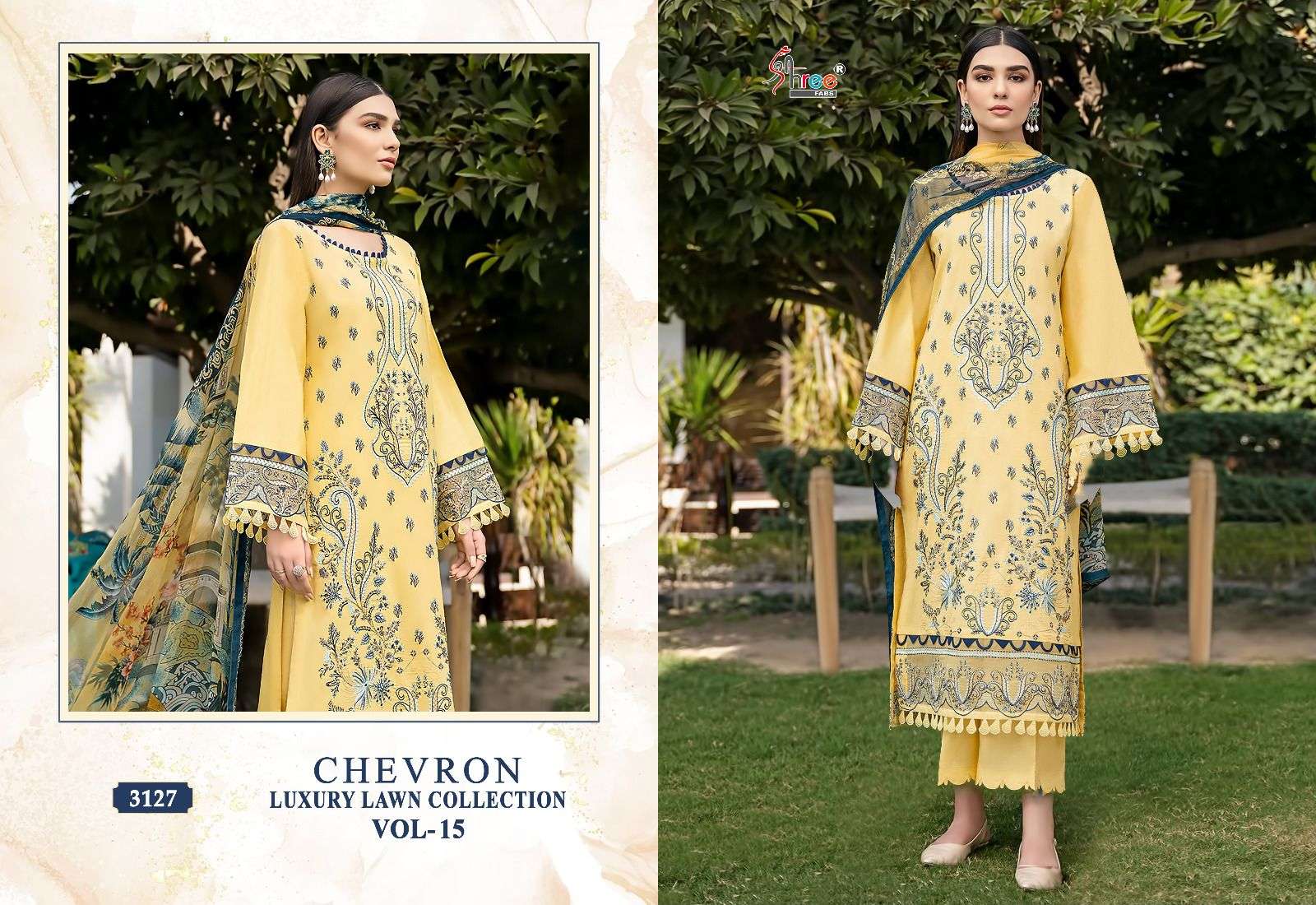 shree fabs chevron vol-15 3124-3131 series latest designer pakistani salwar suits design 2023