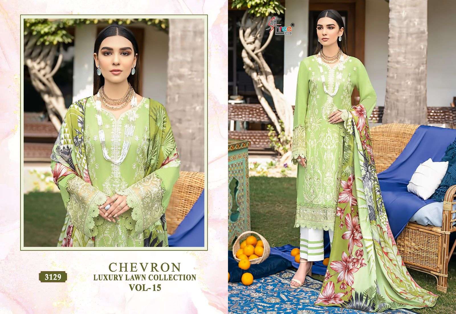 shree fabs chevron vol-15 3124-3131 series latest designer pakistani salwar suits design 2023