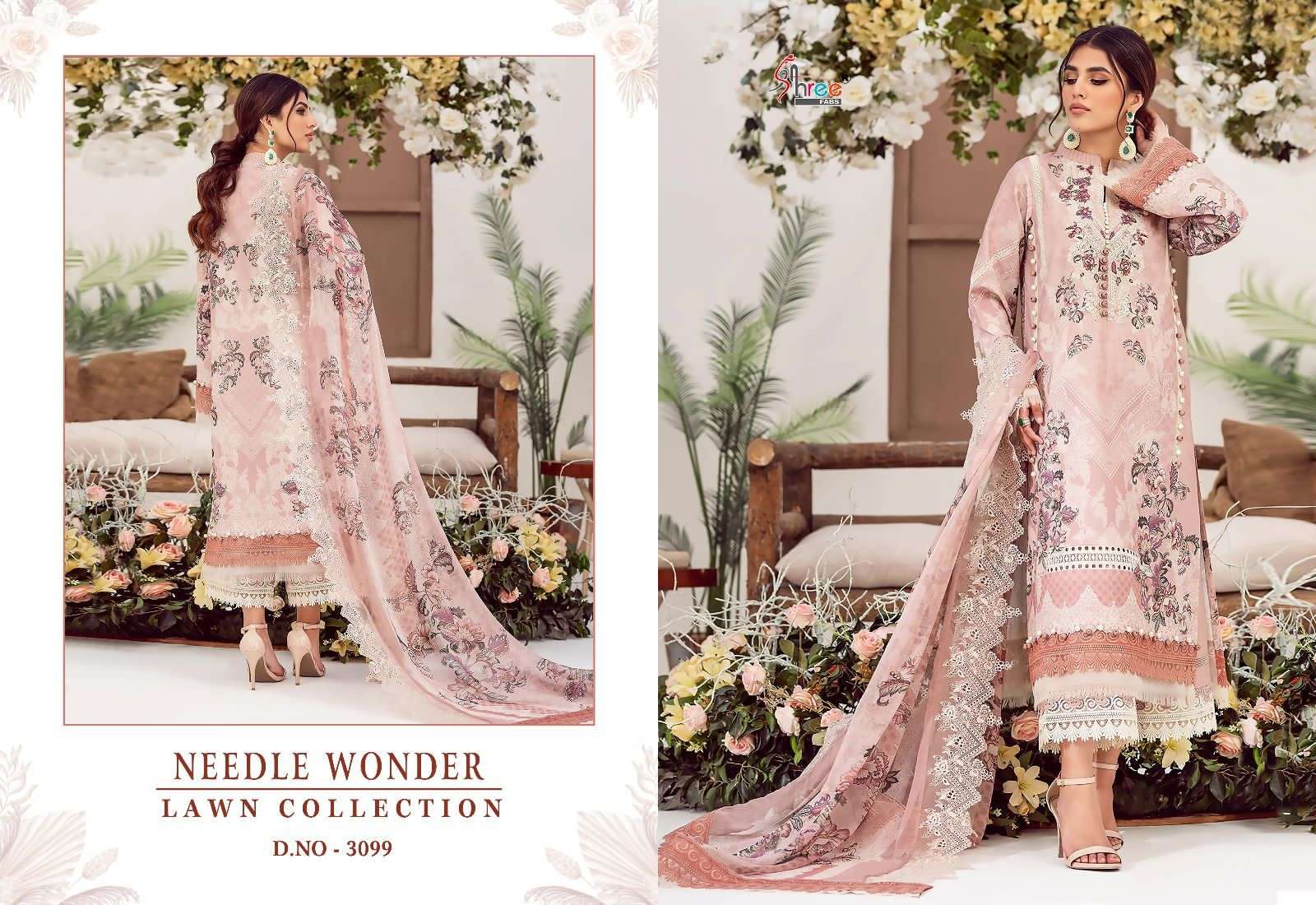 shree fabs needle wonder 3096-3103 series unstitched designer pakistani salwar suits collection 2023