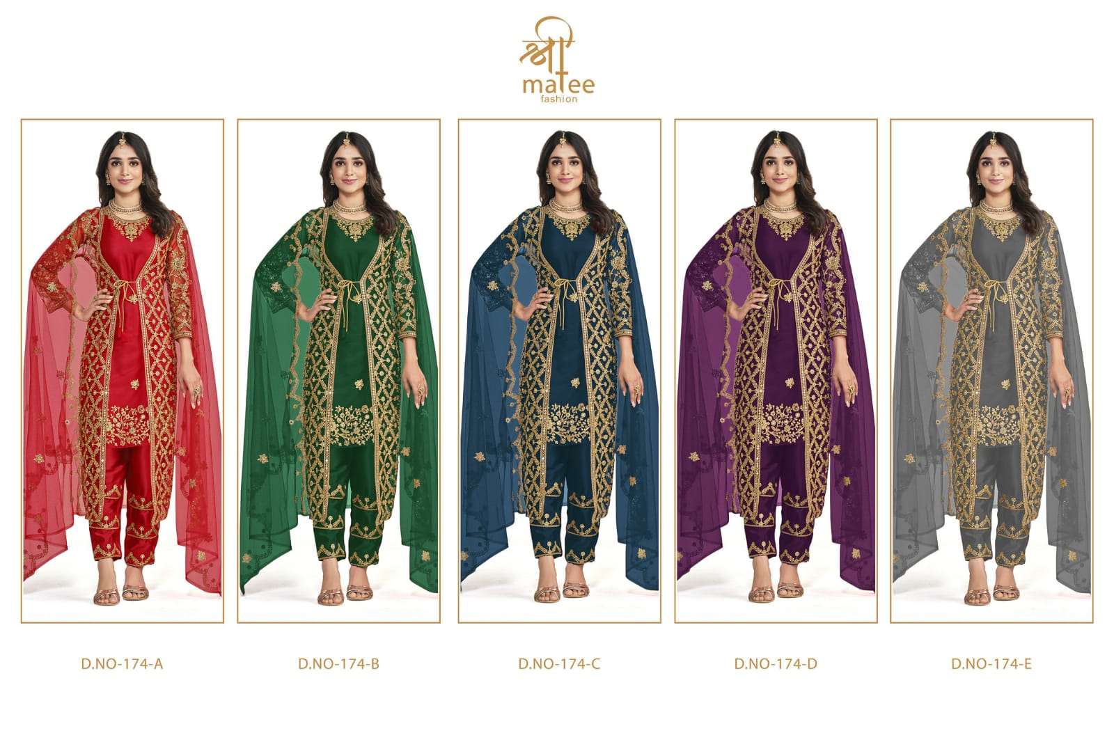 shreematee fashion mirror vol-15 174 series butterfly net designer party wear salwar suits catalogue design 2023