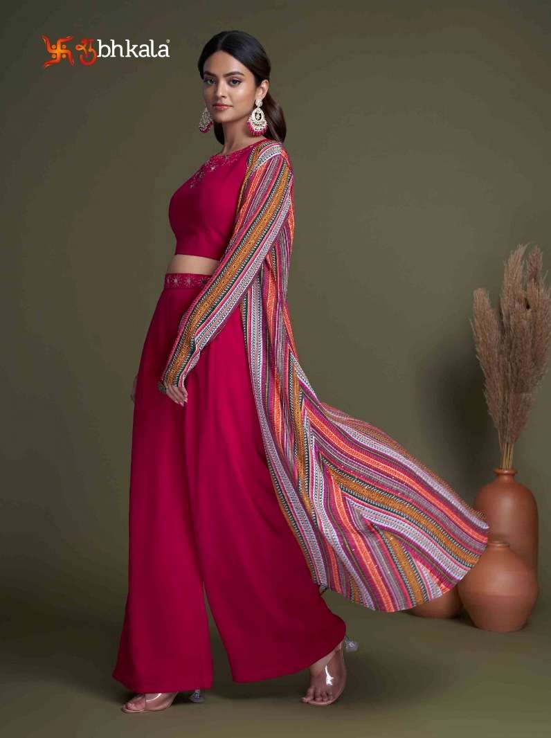 shubhkala flory vol-34 4901-4907 series new exclusive stitched stylish koti style choli with palazzo set collection 2023