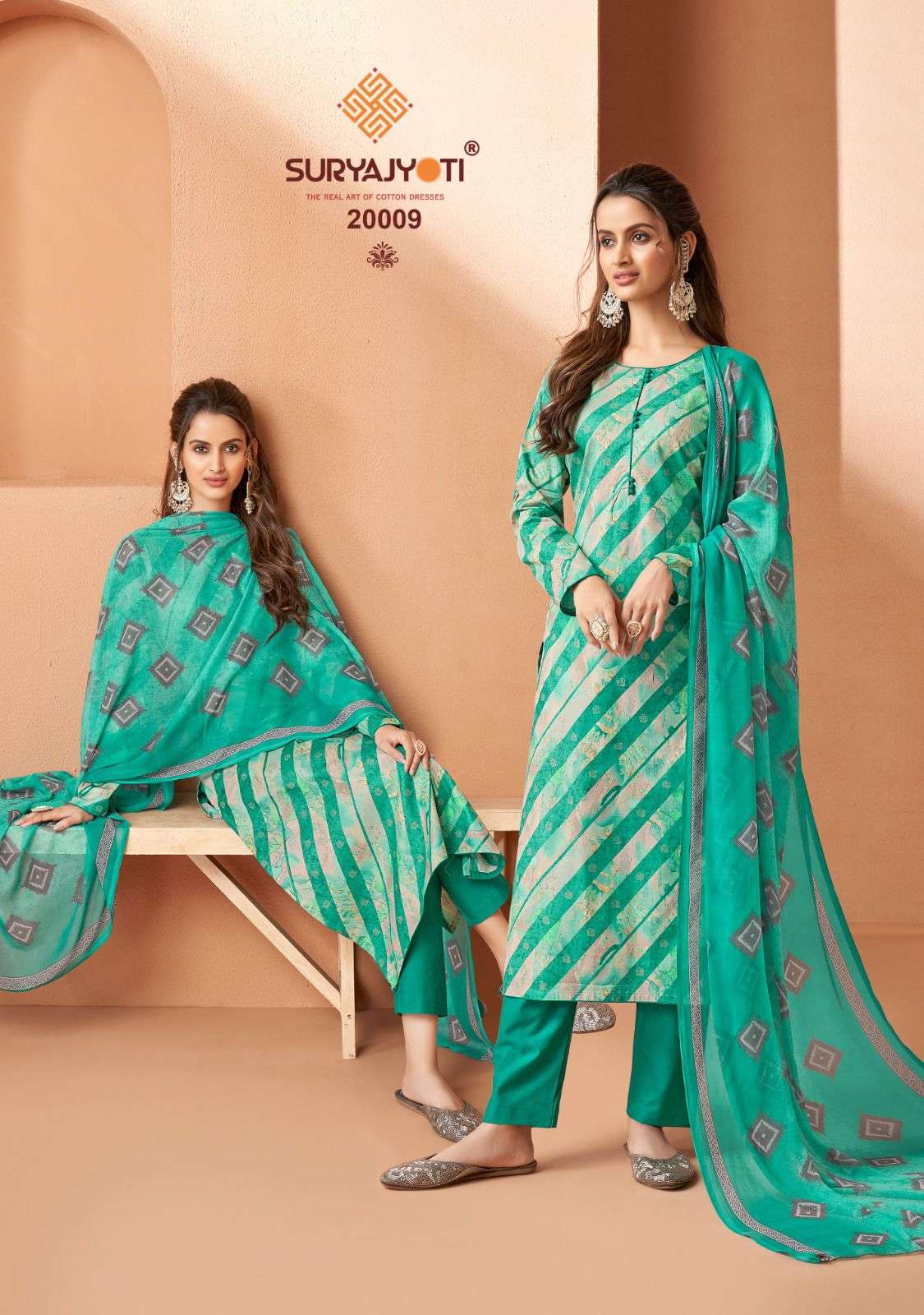 suryajyoti suhana vol-20 20001-20010 series trendy designer salwar suits catalogue manufacturer surat