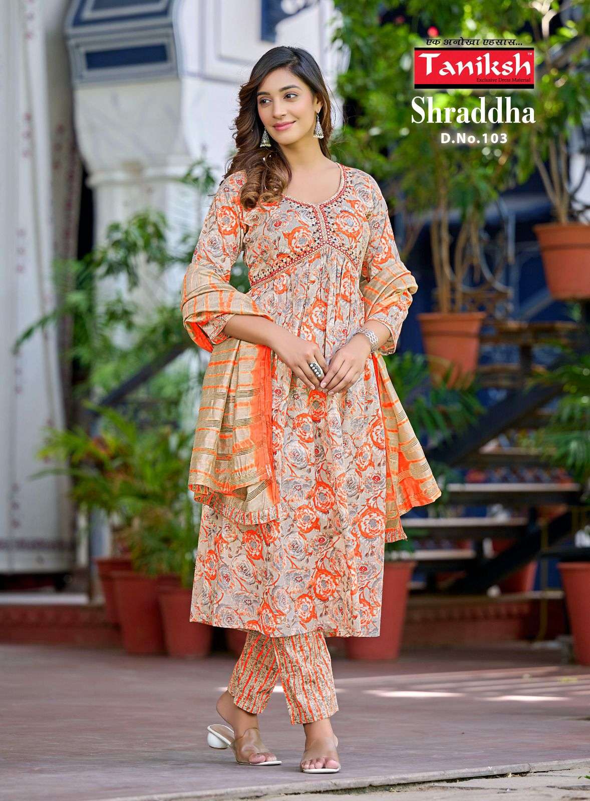 taniksh shraddha 101-108 series latest designer readymade designer salwar suits catalogue design 2023