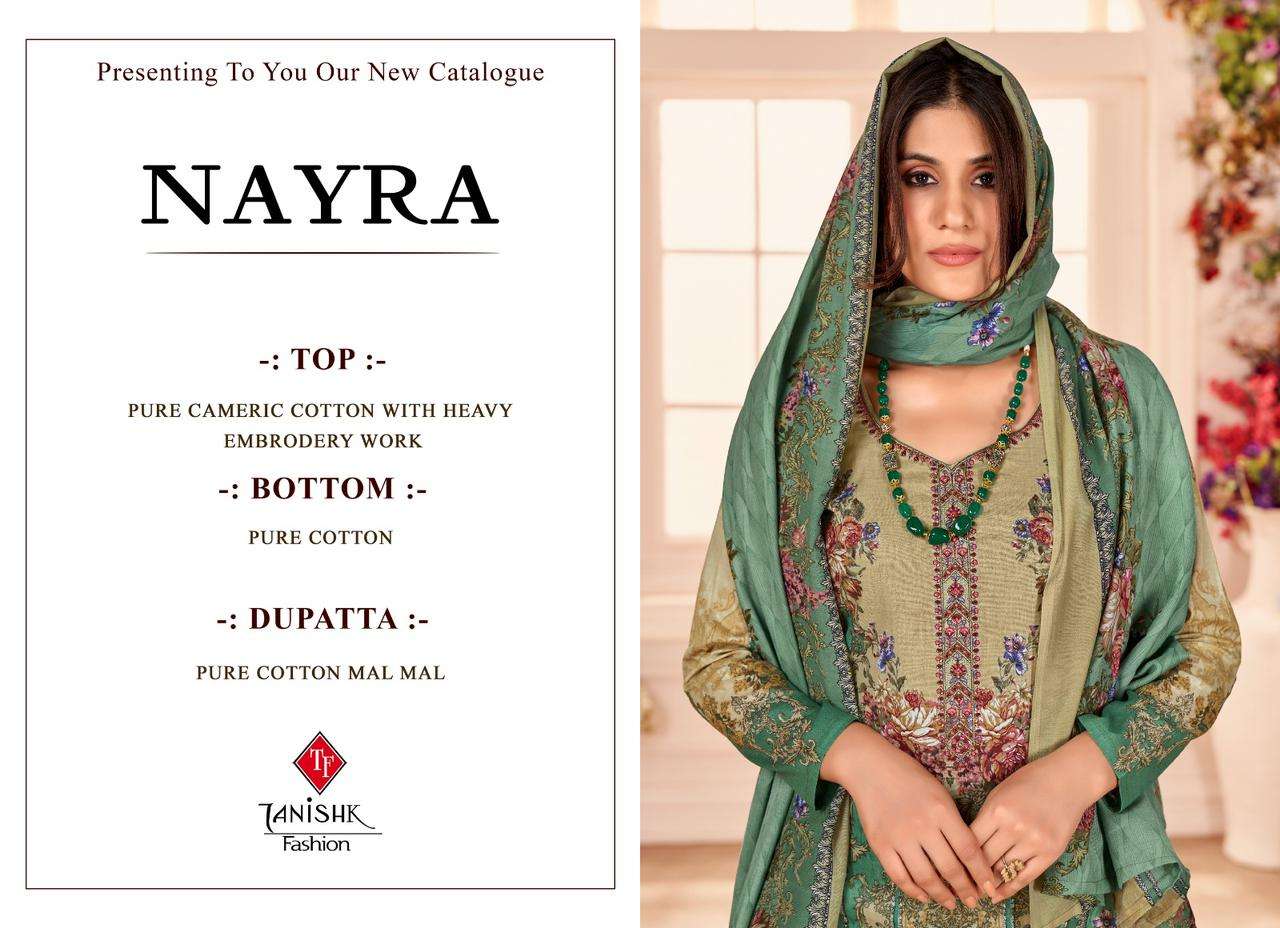 tanishk fashion nayra 9501-9508 series latest designer top bottom with dupatta catalogue wholesaler surat
