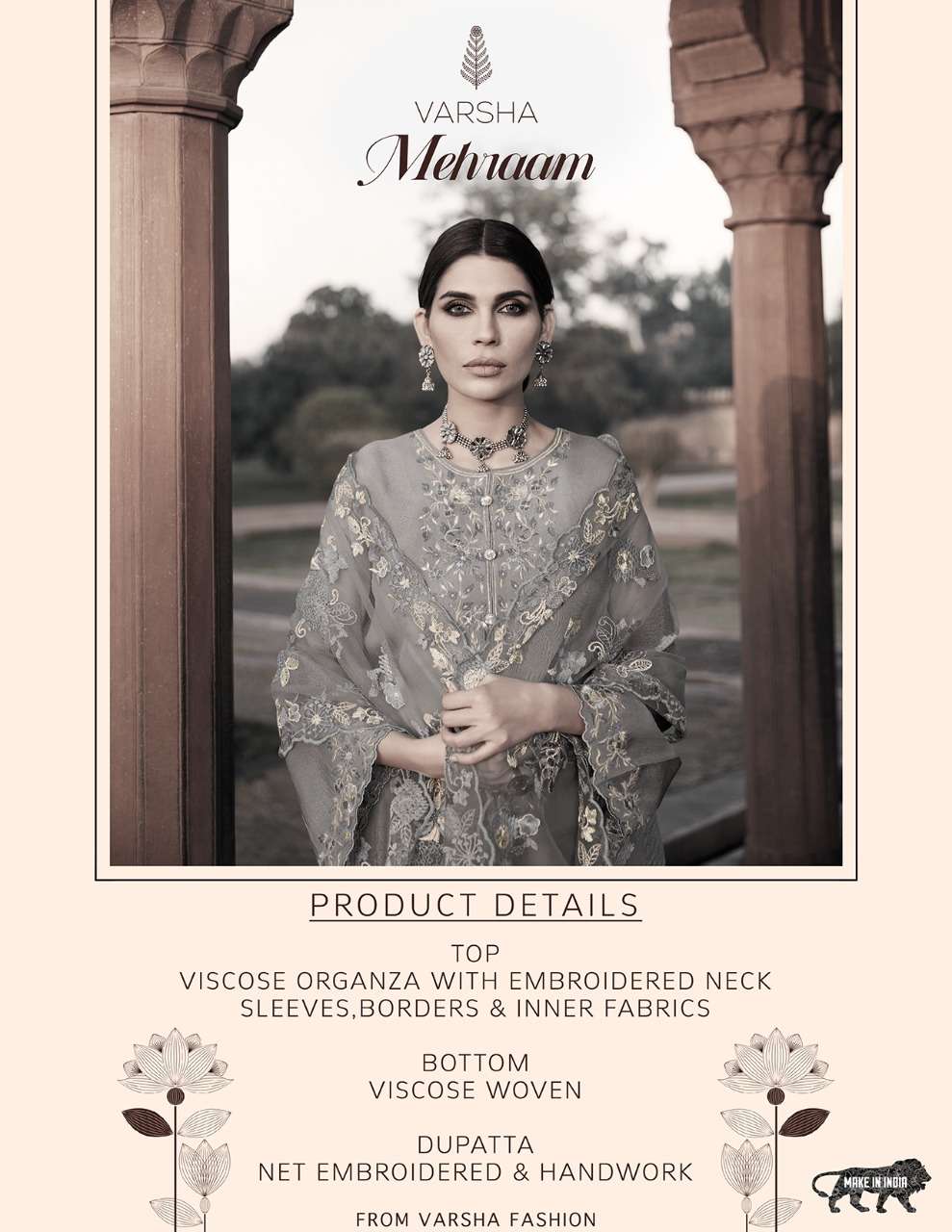 varsha fashion mehraam 01-04 series exclusive designer top bottom with dupatta catalogue wholesaler surat 