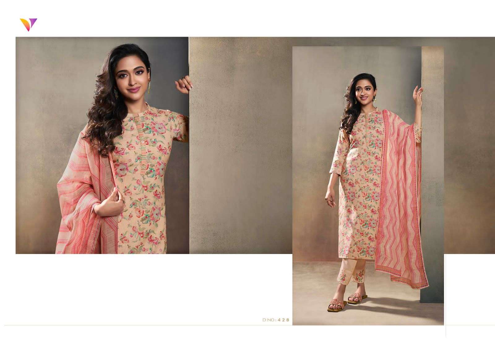 vatsam refresh 421-428 series linen digital print designer dress catalogue wholesale price surat