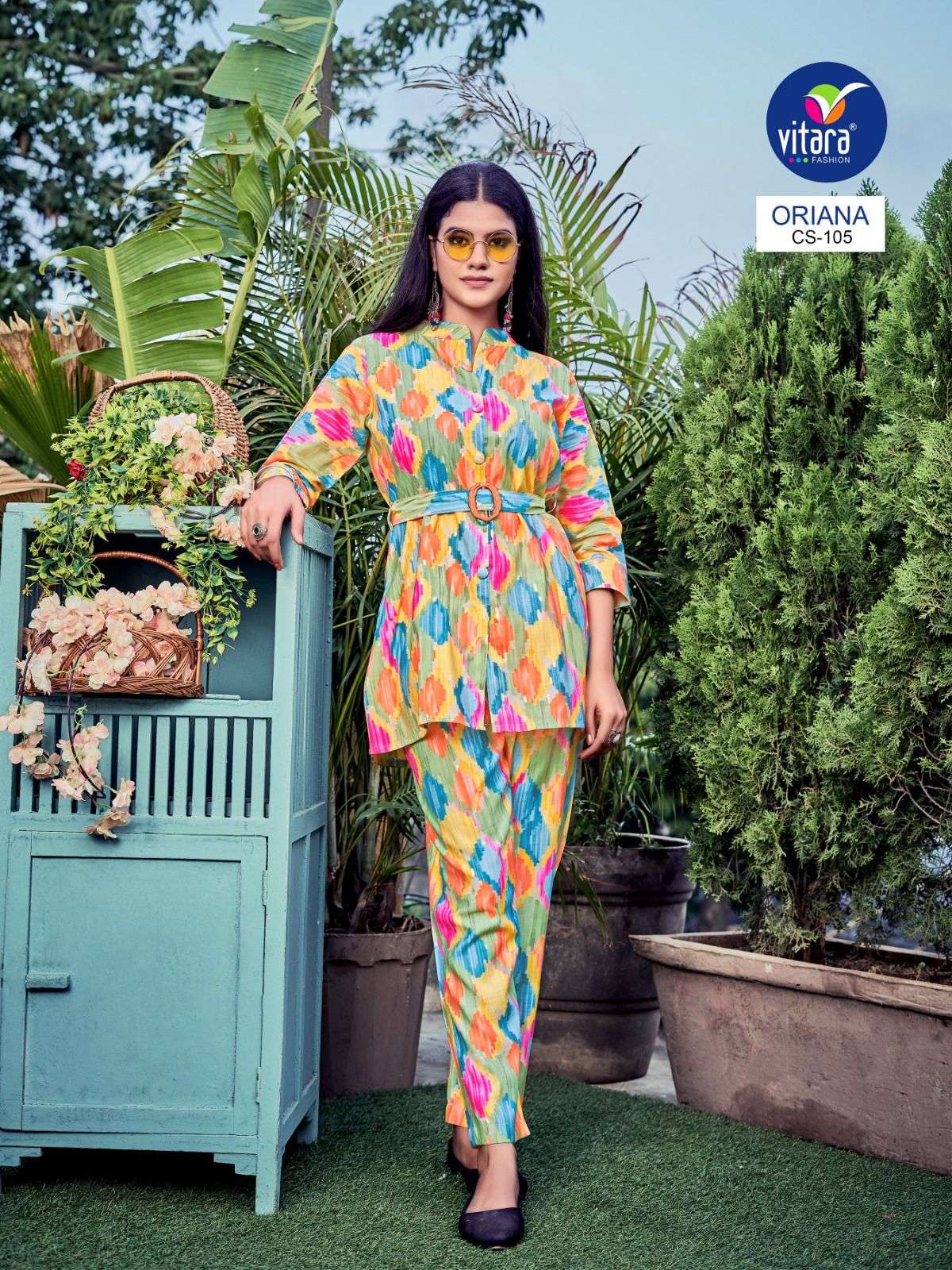 vitara fashion oriana trendy designer cord set catalogue wholesaler surat 