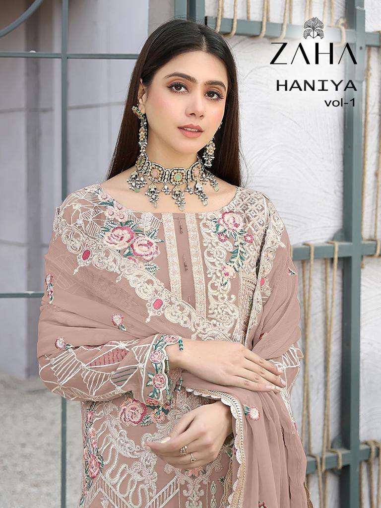 zaha hinaya vol-1 10128 series georgette designer pakistani salwar suits catalogue wholesale price surat