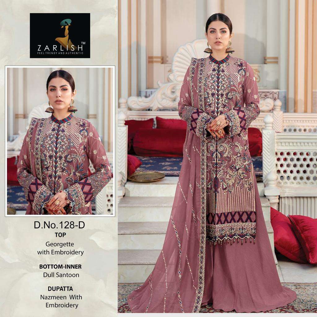 zarlish 128 series georgette designer pakistani salwar suits wholesale price surat