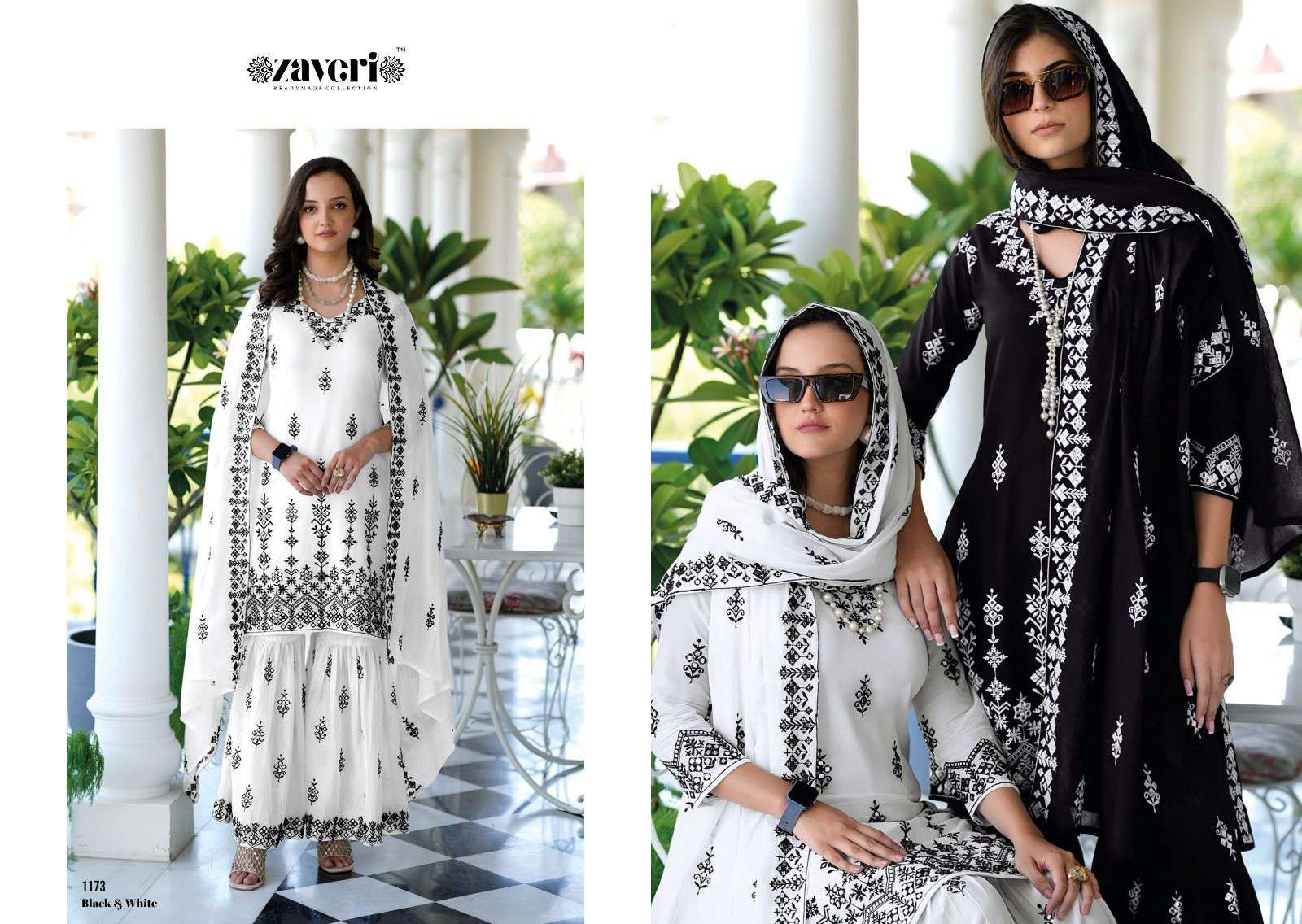 zaveri black and white party wear salwar suits catalogue wholesale price surat