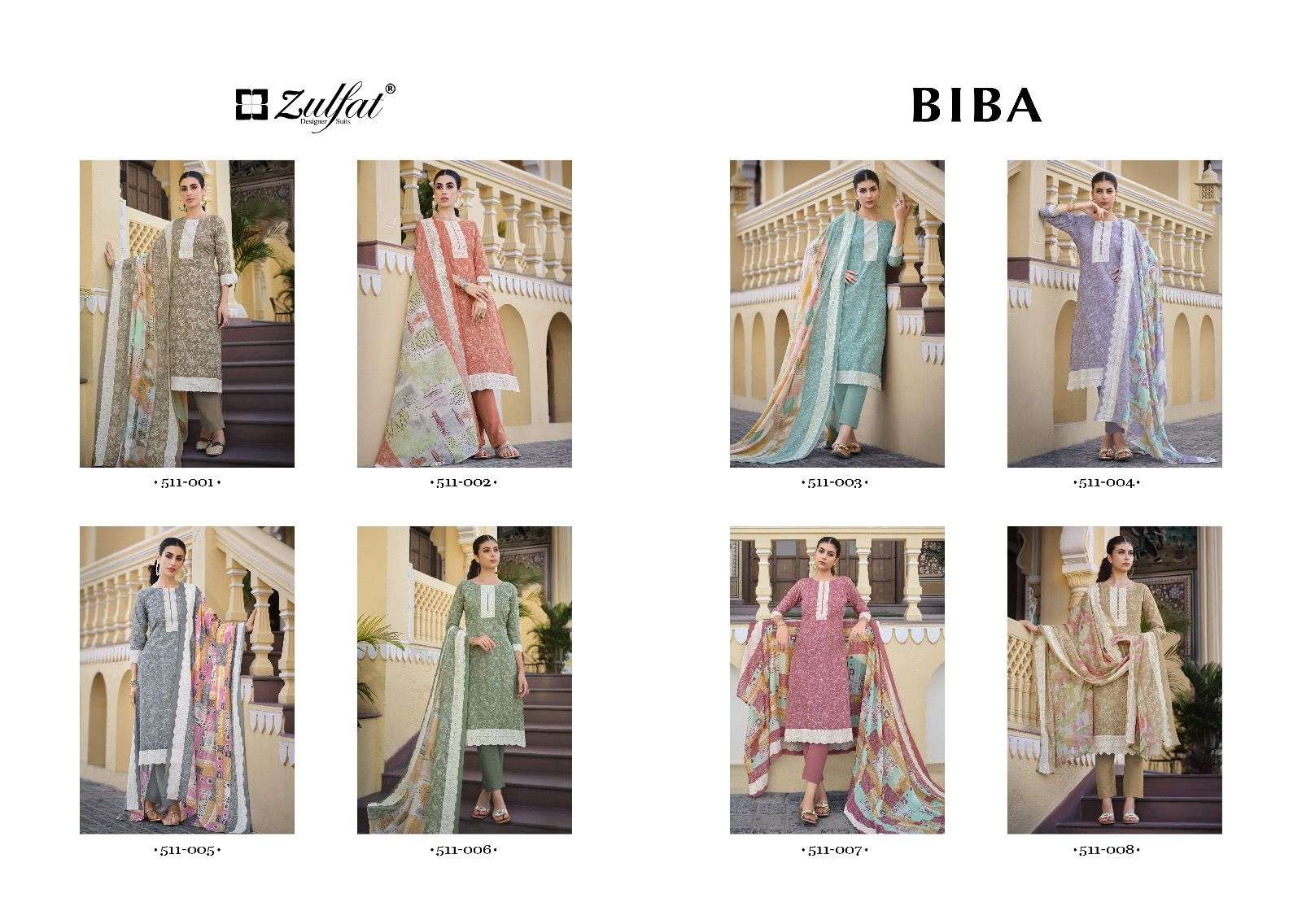 zulfat designer suits biba pure cotton designer salwar kameez catalogue manufacturer surat