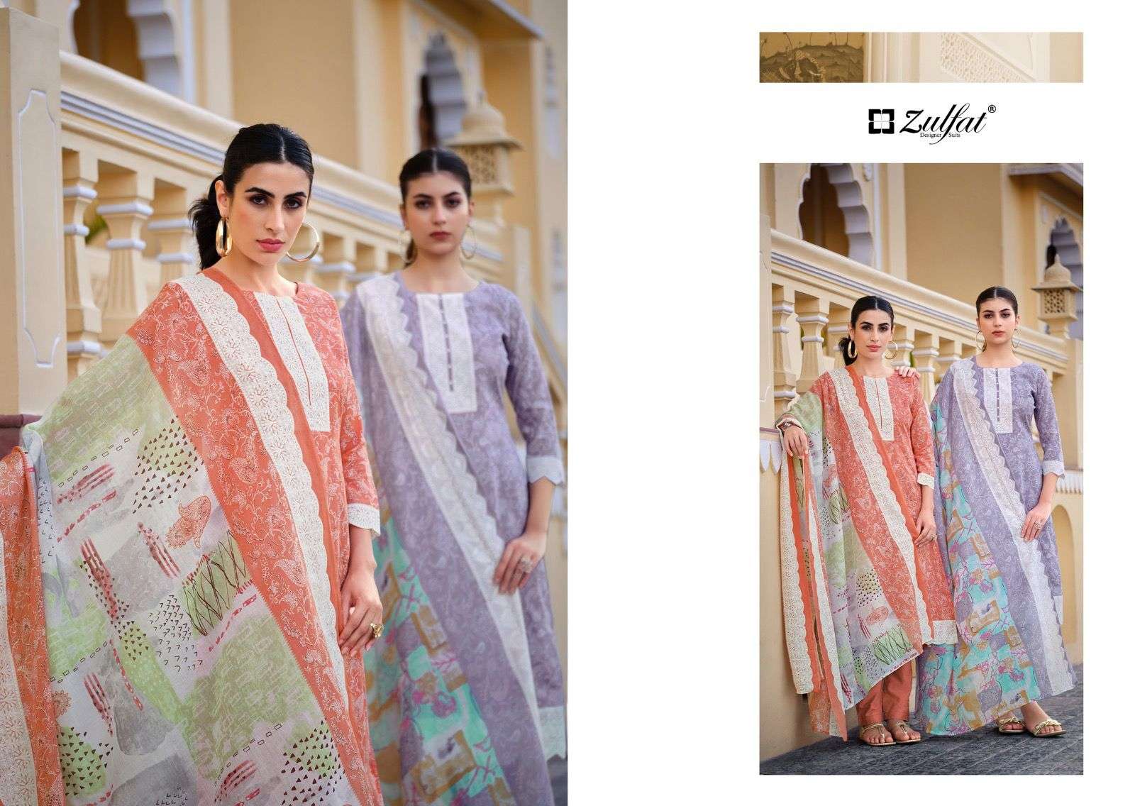 zulfat designer suits biba pure cotton designer salwar kameez catalogue manufacturer surat