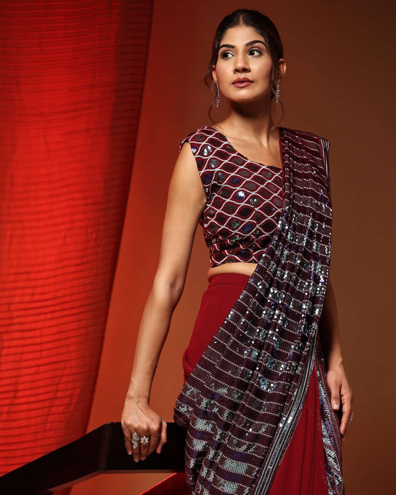 amoha trendz 254 series readymade designer party wear saree catalogue online supplier surat