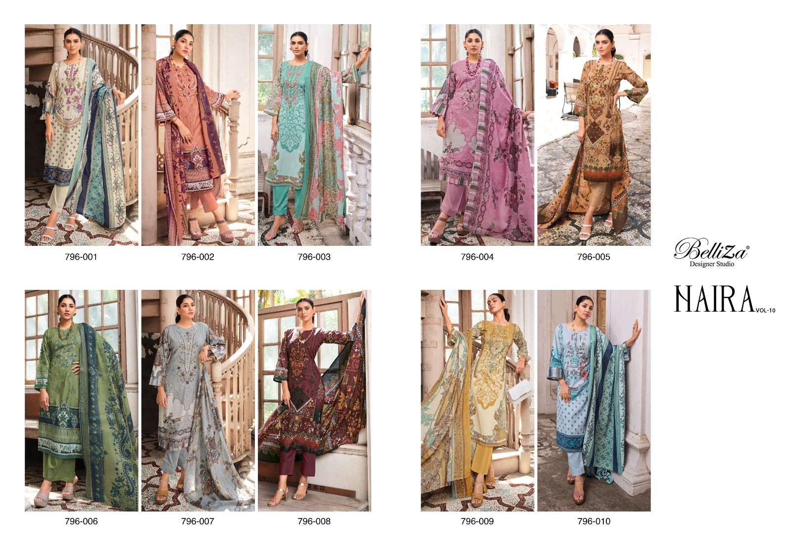 belliza designer studio naira vol-10 premium designer salwar suits wholesale collection 2023