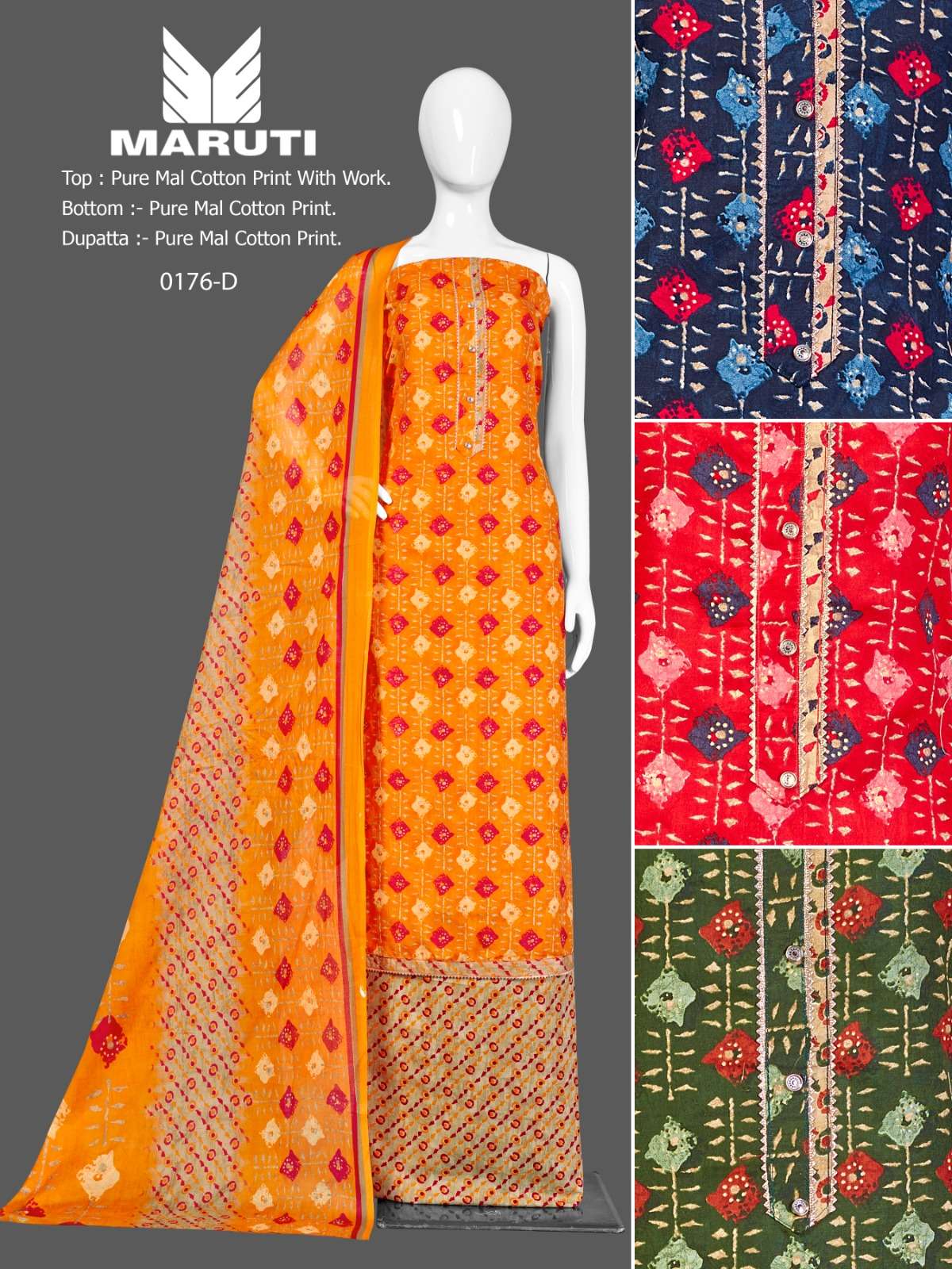 bipson prints maruti 176 series pure mal cotton designer salwar kameez catalogue wholesaler surat