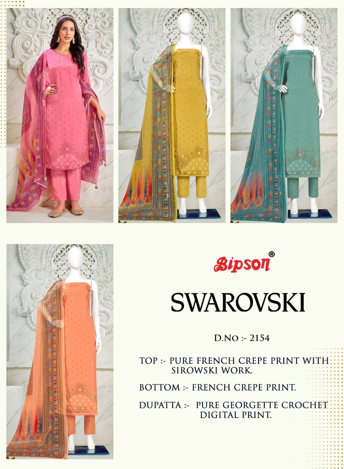bipson prints swarovski 2154 series unstich designer salwar suits wholesale surat
