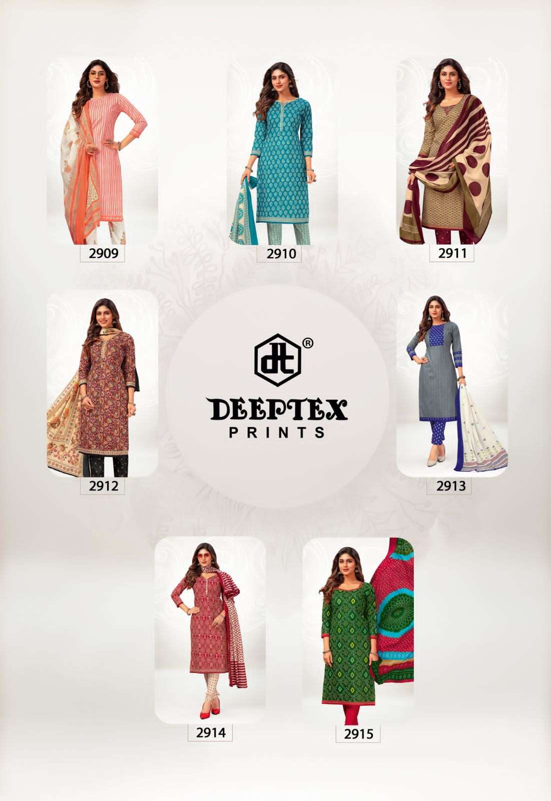 deeptex chief guest vol-29 2901-2915 series fancy designer dress material catalogue wholesaler surat