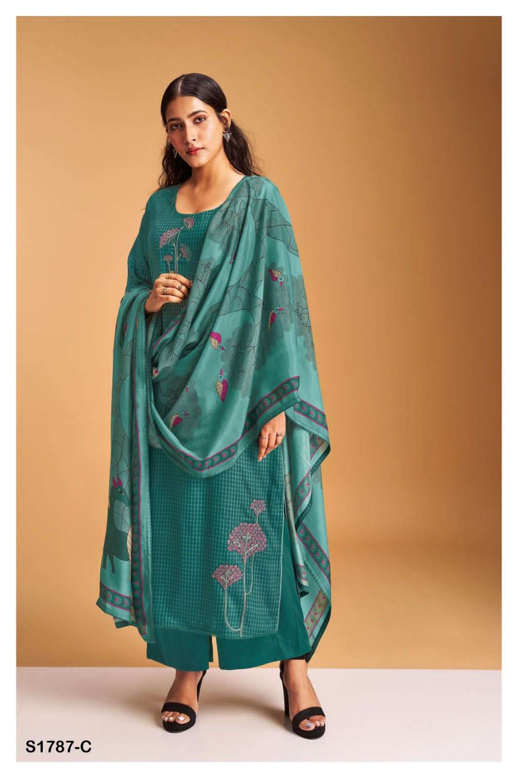 ganga abeni 1787 series exclusive designer salwar suits catalogue wholesaler surat