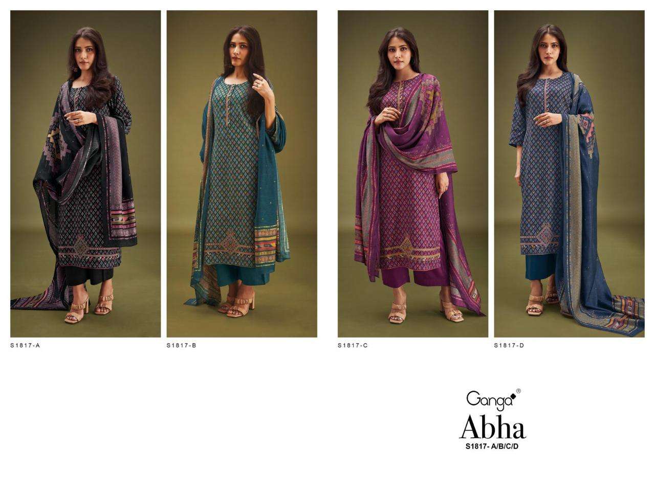 ganga abha 1817 series exclusive designer salwar kameez catalogue wholesaler surat