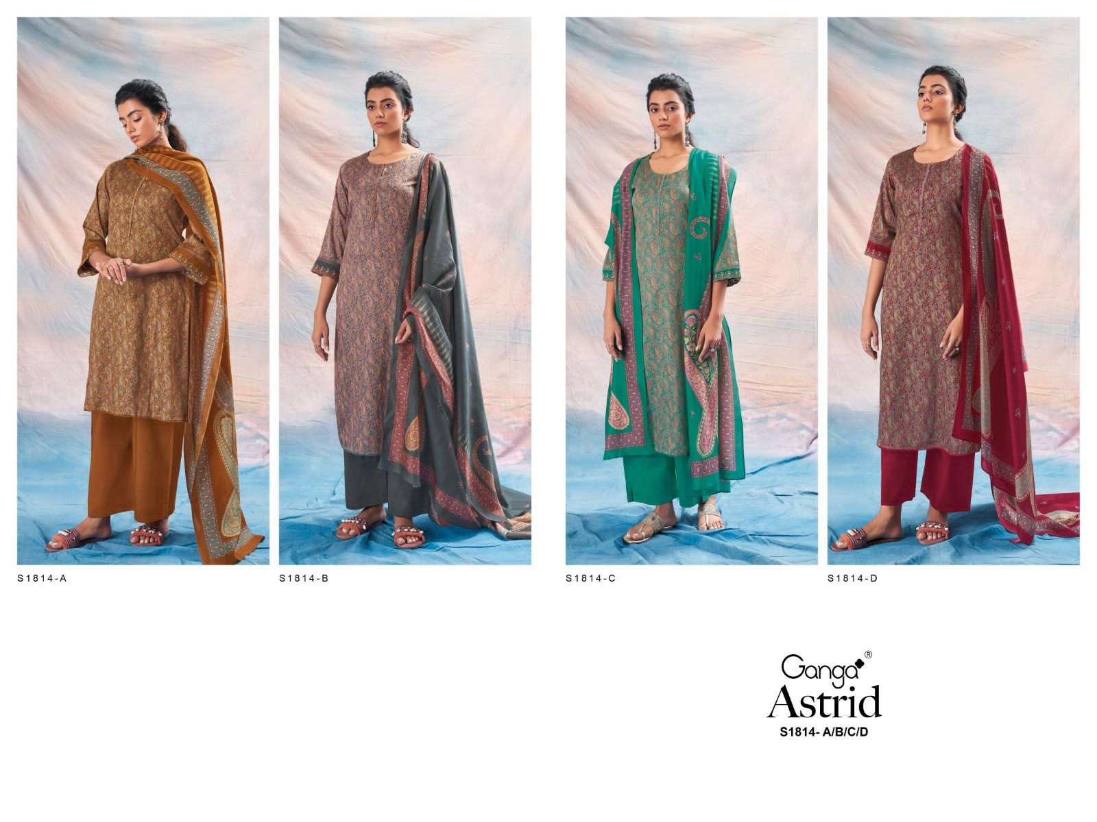 ganga astrid 1814 series trendy designer salwar kameez catalogue online dealer surat 