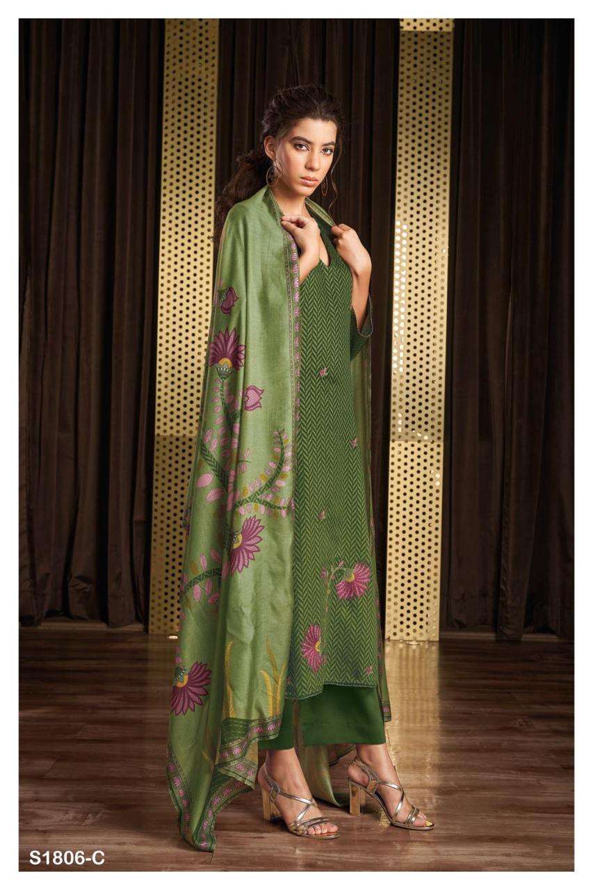 ganga candika 1806 series premium cotton silk designer salwar kameez catalogue wholesaler surat