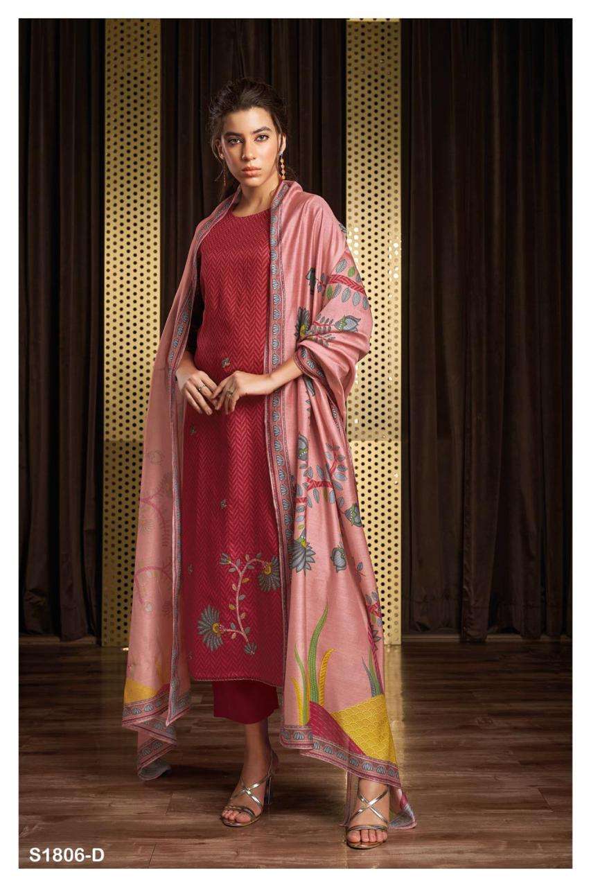 ganga candika 1806 series premium cotton silk designer salwar kameez catalogue wholesaler surat