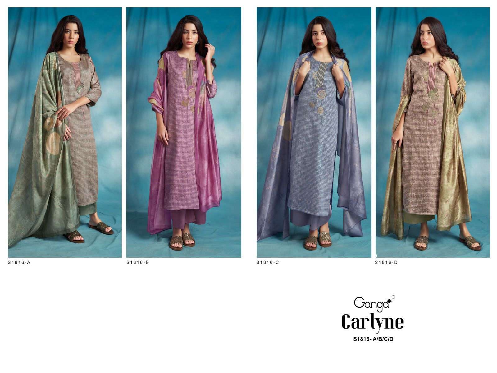 ganga carlyne 1816 series fancy designer salwar kameez catalogue online wholesaler surat