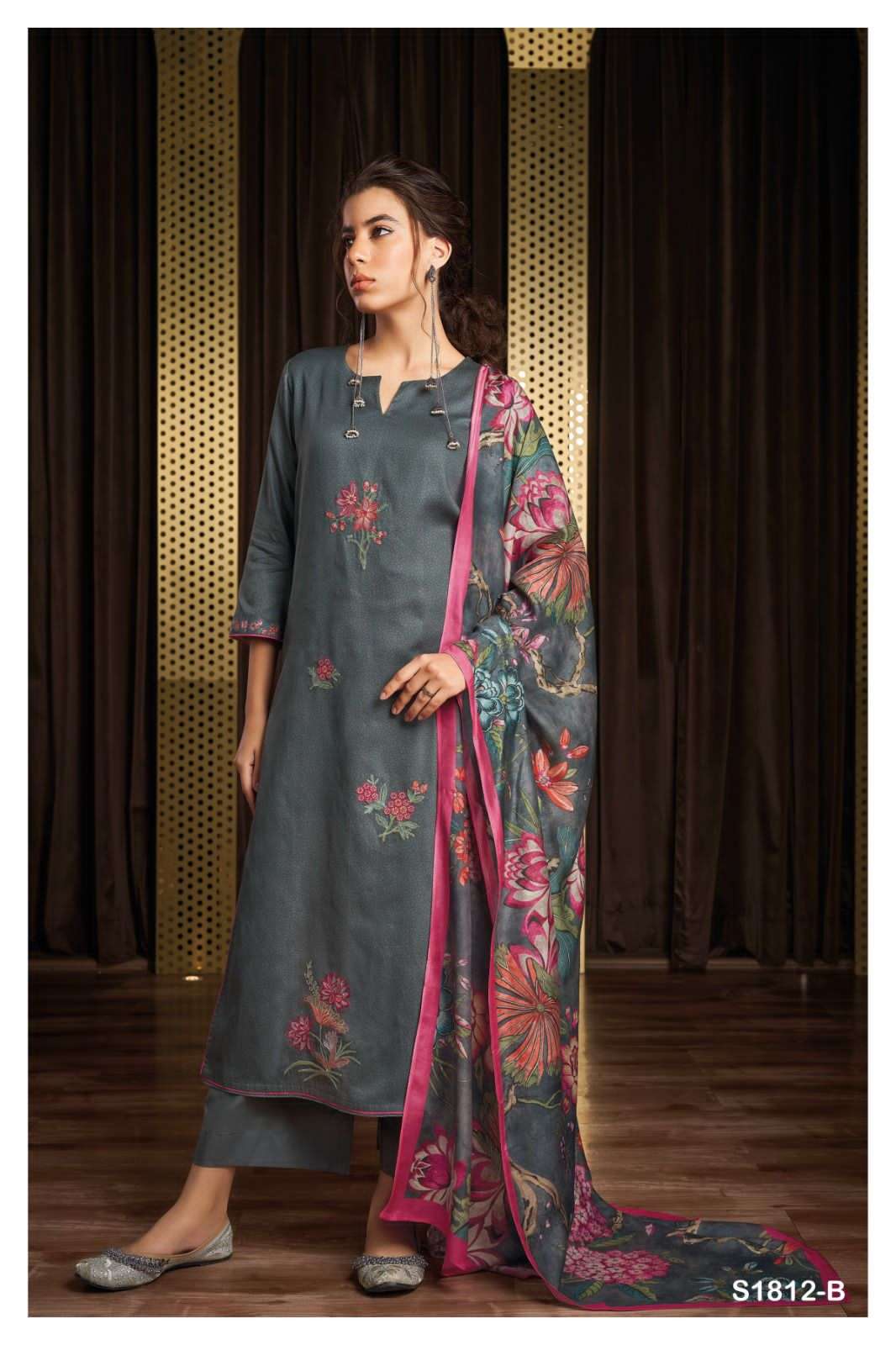 ganga jewel 1812 series cotton silk designer salwar kameez catalogue catalogue surat