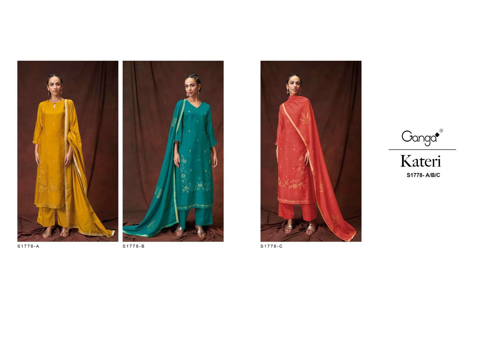 ganga kateri 1778 series exclusive designer salwar kameez catalogue wholesaler surat